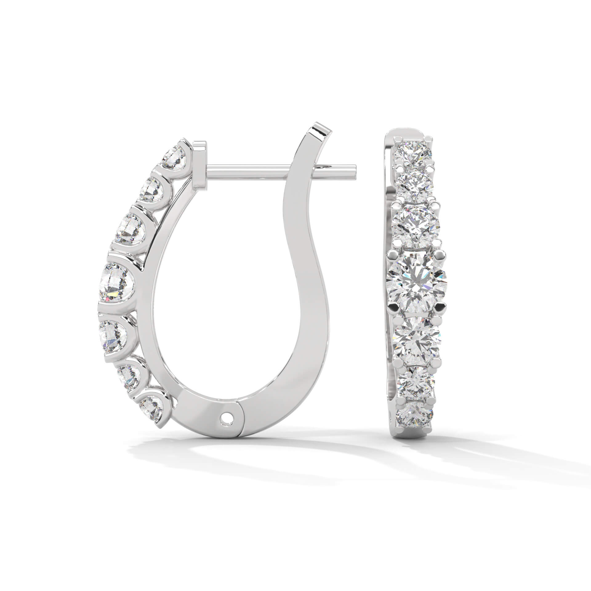 Savia Silver Hoop Earrings for Women White Gold - Shinez By Baxi Jewellers