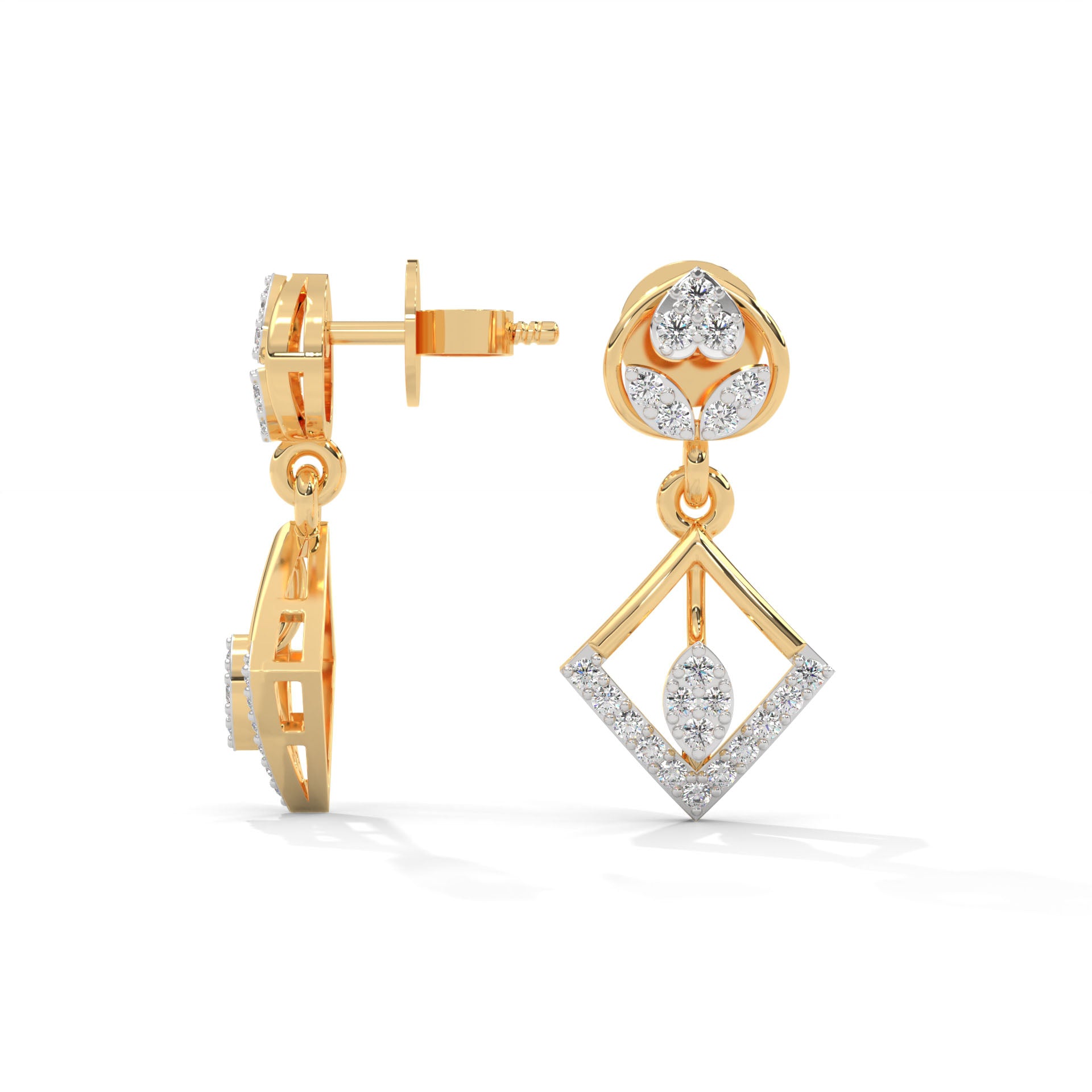 Kadie Silver Dangle Earrings | 22KT Gold Vermeil - Shinez By Baxi Jewellers