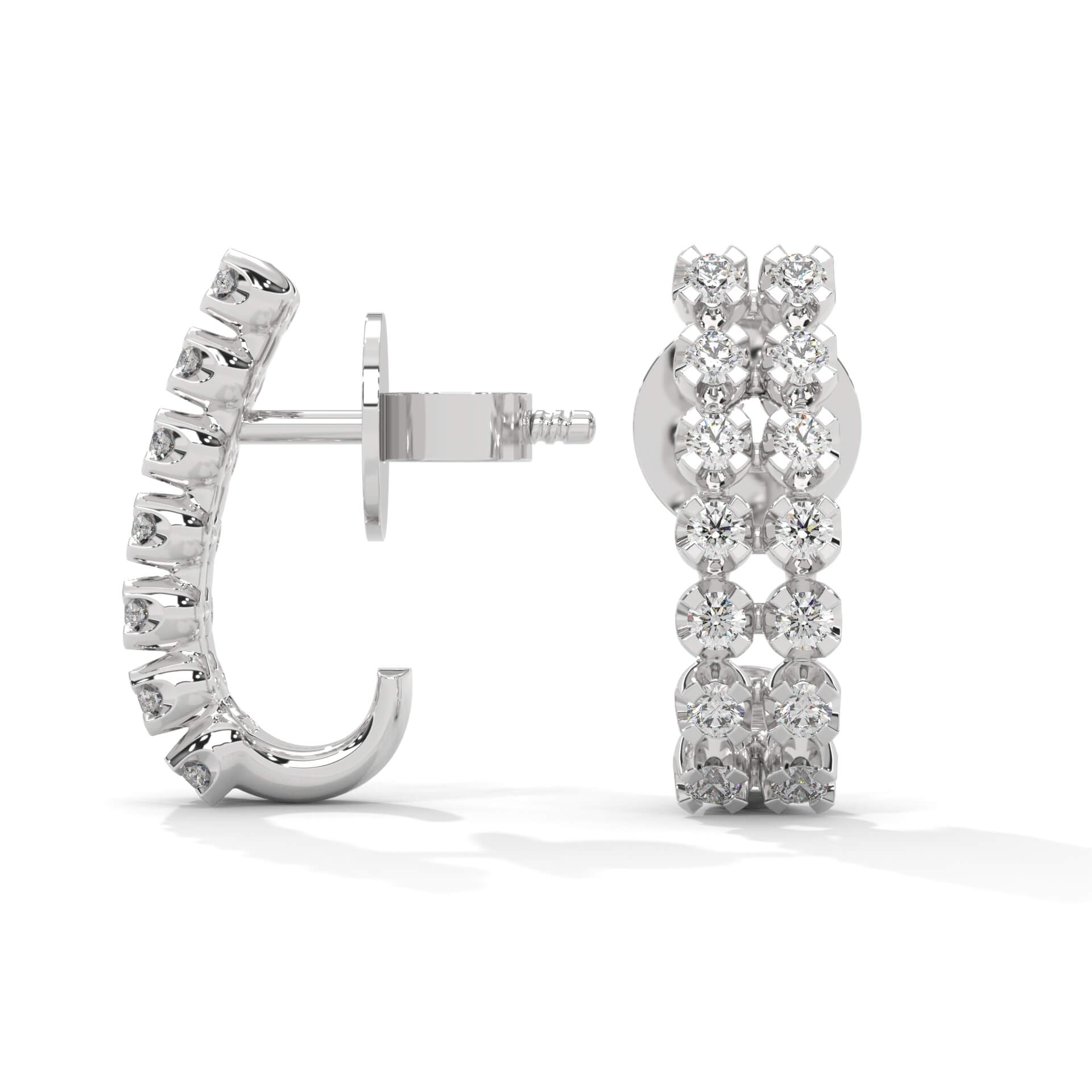 Sama Silver Hoop Earrings for Women White Gold - Shinez By Baxi Jewellers