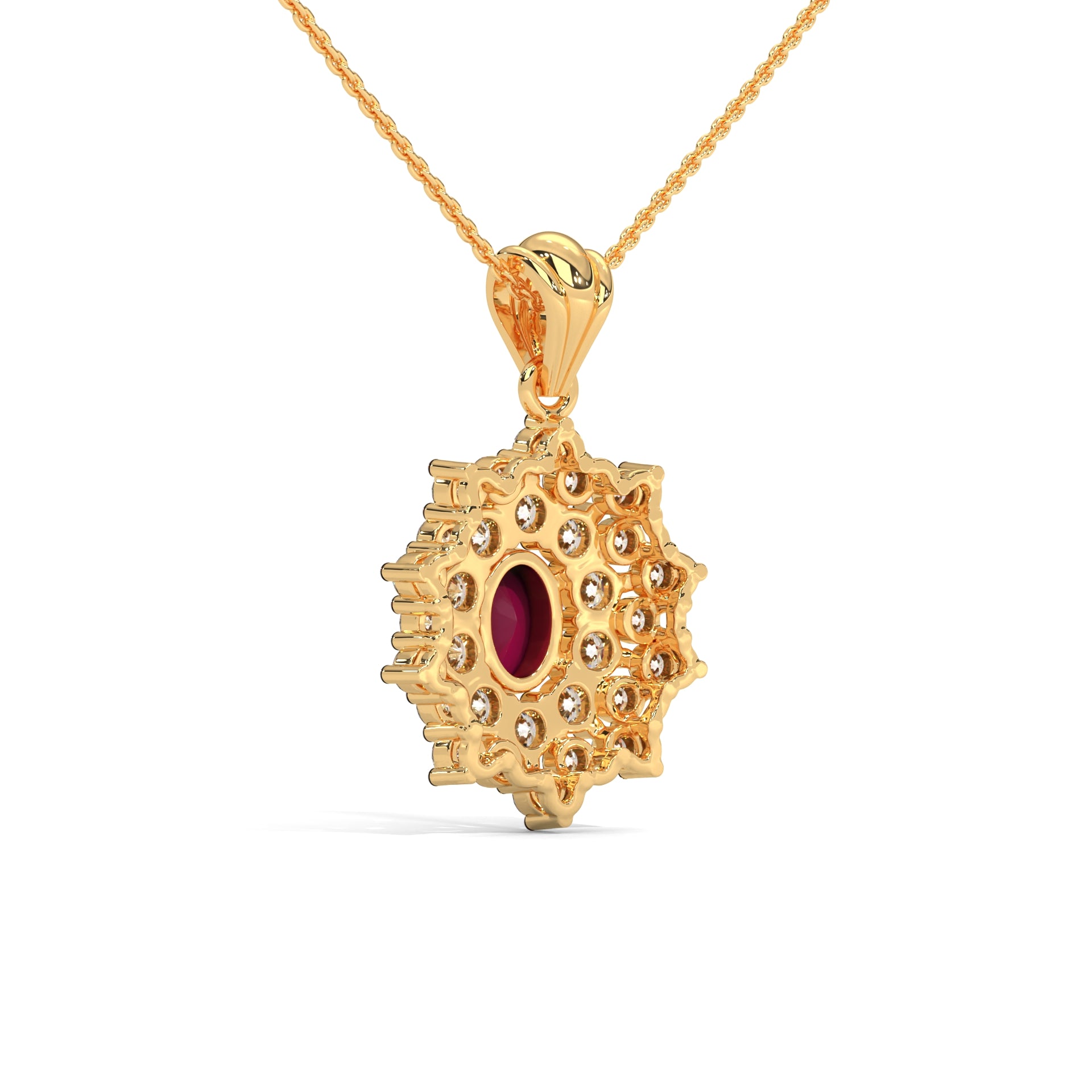 Radiant Moissanite Silver Pendant | 22KT Gold Vermeil - Shinez By Baxi Jewellers