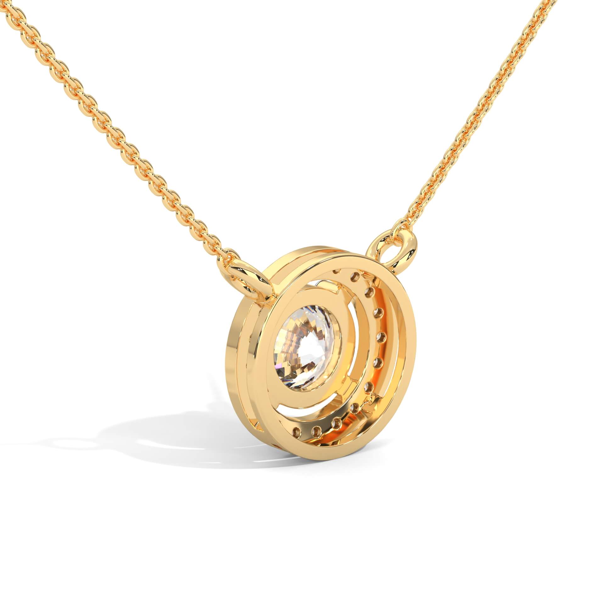 Catia Solitaire Silver Pendant Necklace | 22KT Gold Vermeil - Shinez By Baxi Jewellers