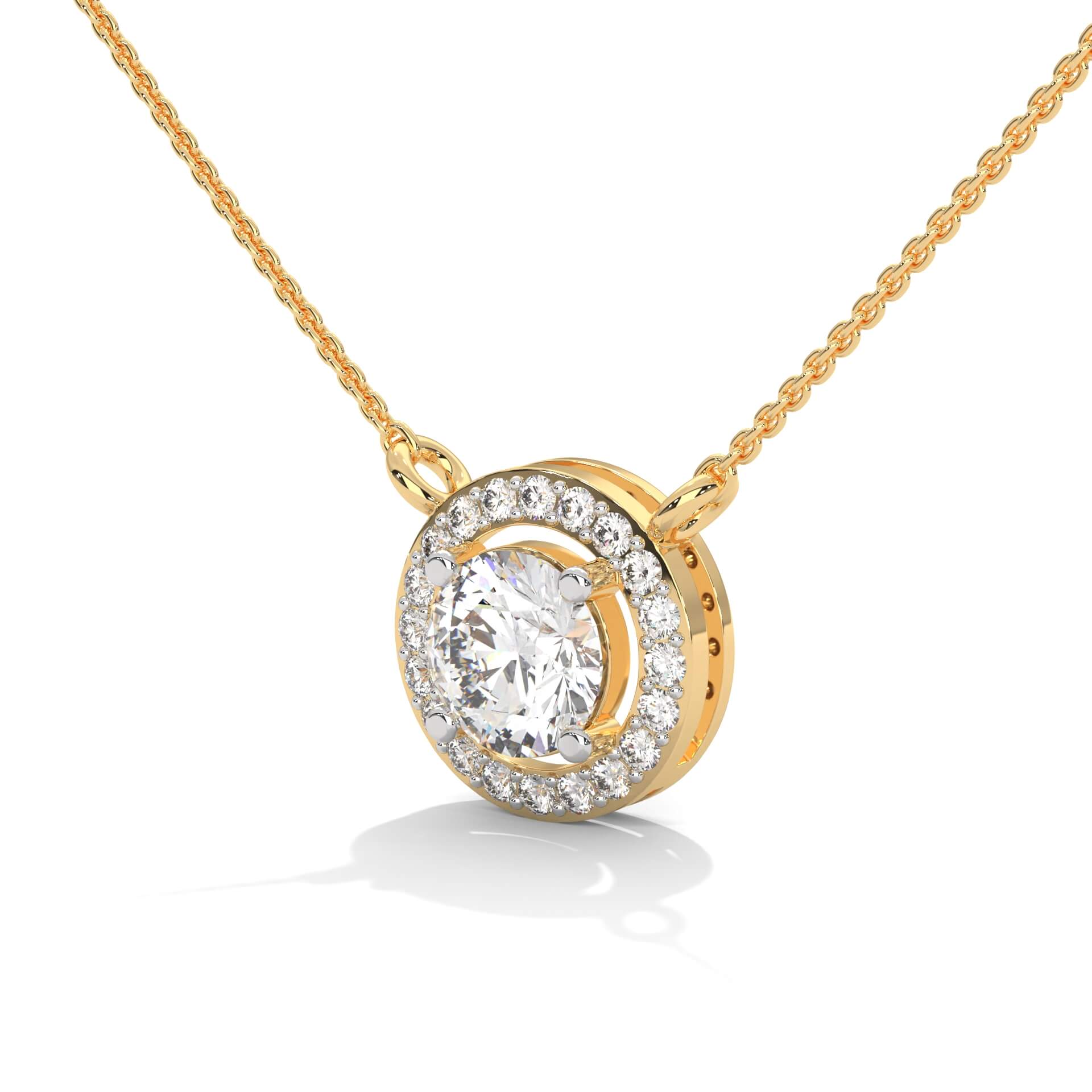 Catia Solitaire Silver Pendant Necklace | 22KT Gold Vermeil - Shinez By Baxi Jewellers