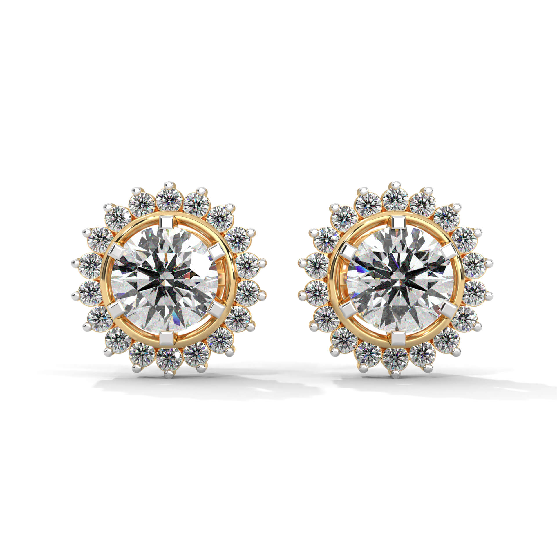 Olive Silver Solitaire Stud Earrings for Women - Shinez By Baxi Jewellers
