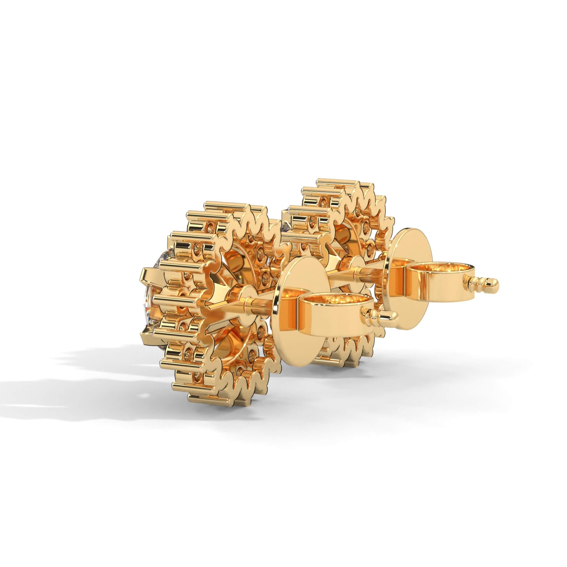 Olive Silver Solitaire Stud Earrings for Women - Shinez By Baxi Jewellers