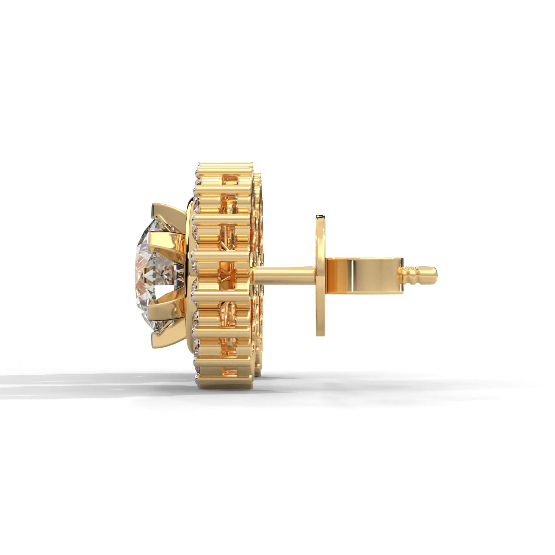 Olive Silver Solitaire Stud Earrings for Women - Shinez By Baxi Jewellers