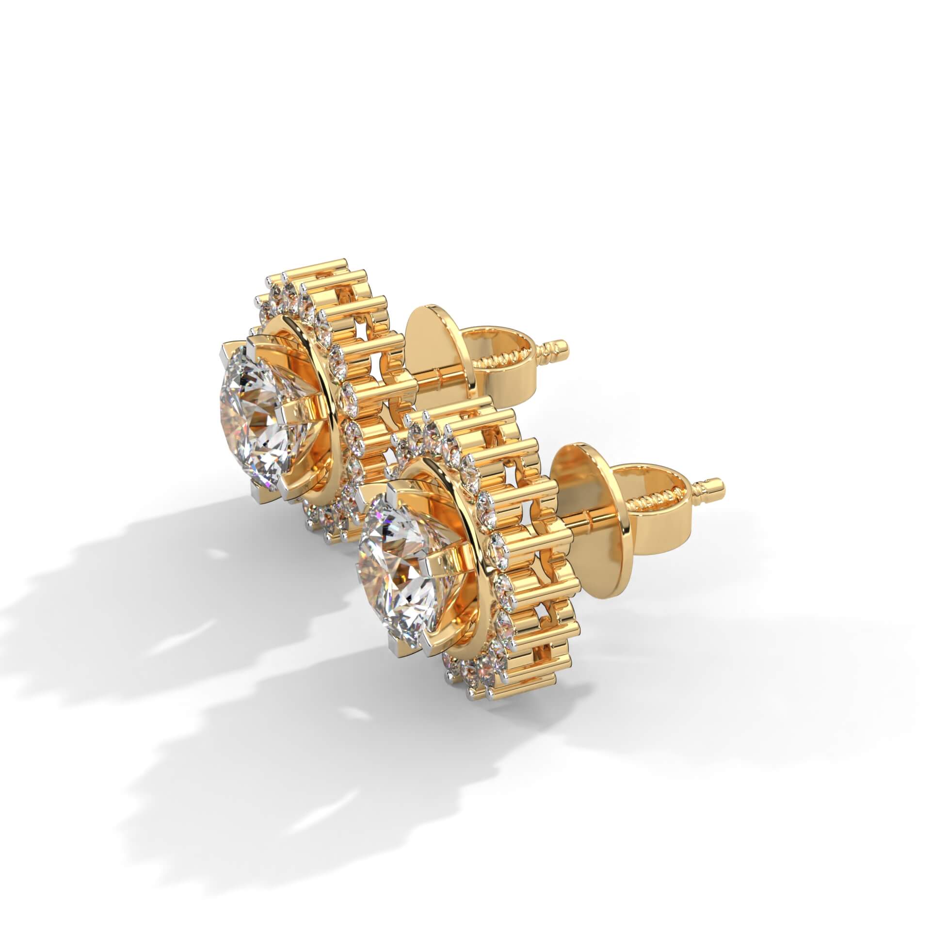 Olive Silver Solitaire Stud Earrings for Women - Shinez By Baxi Jewellers