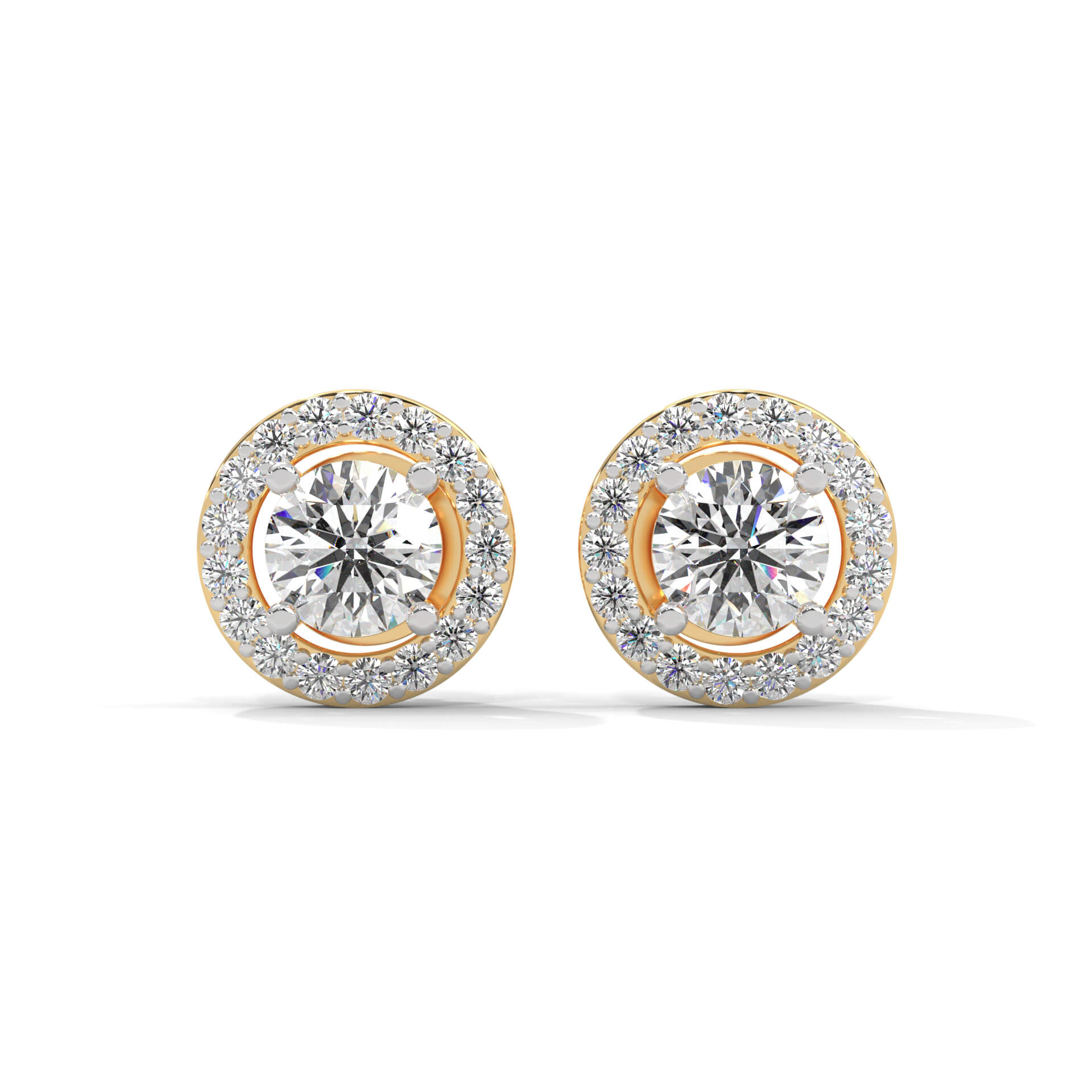 Kora 80 Cents Each Solitaire Silver Earrings | 22KT Gold Vermeil - Shinez By Baxi Jewellers