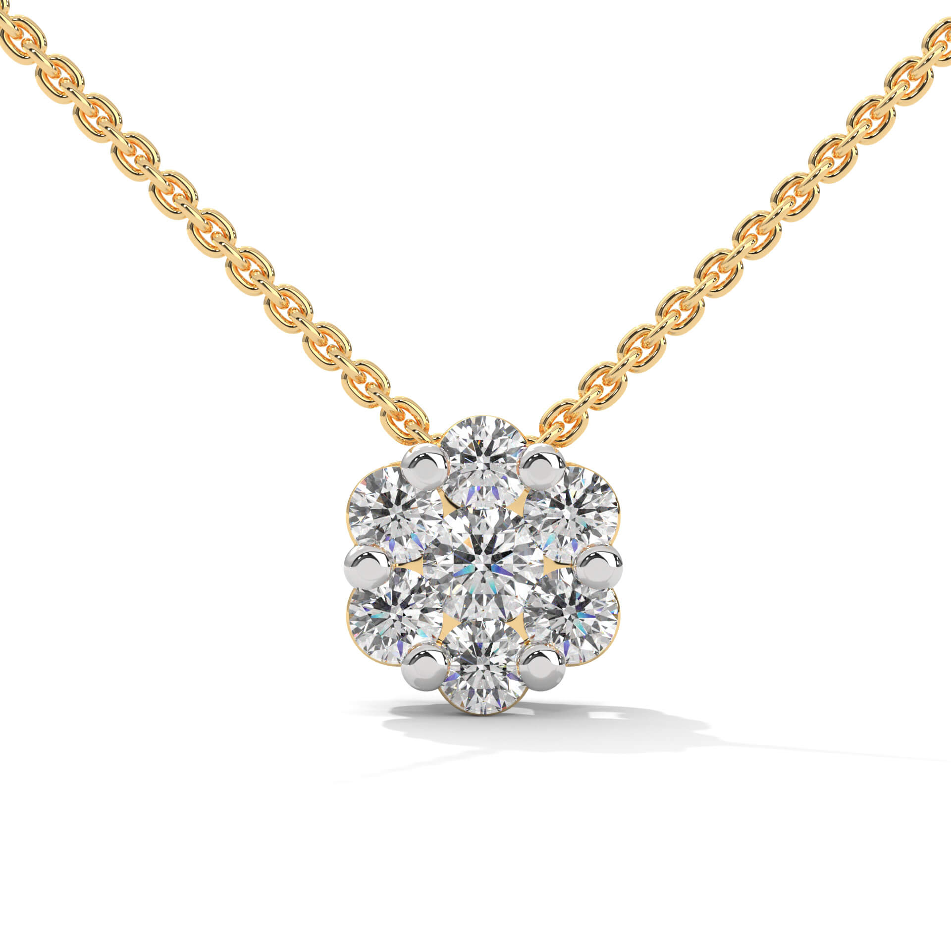 Mila Solitaire Silver Pendant with Chain | 22KT Gold Vermeil - Shinez By Baxi Jewellers