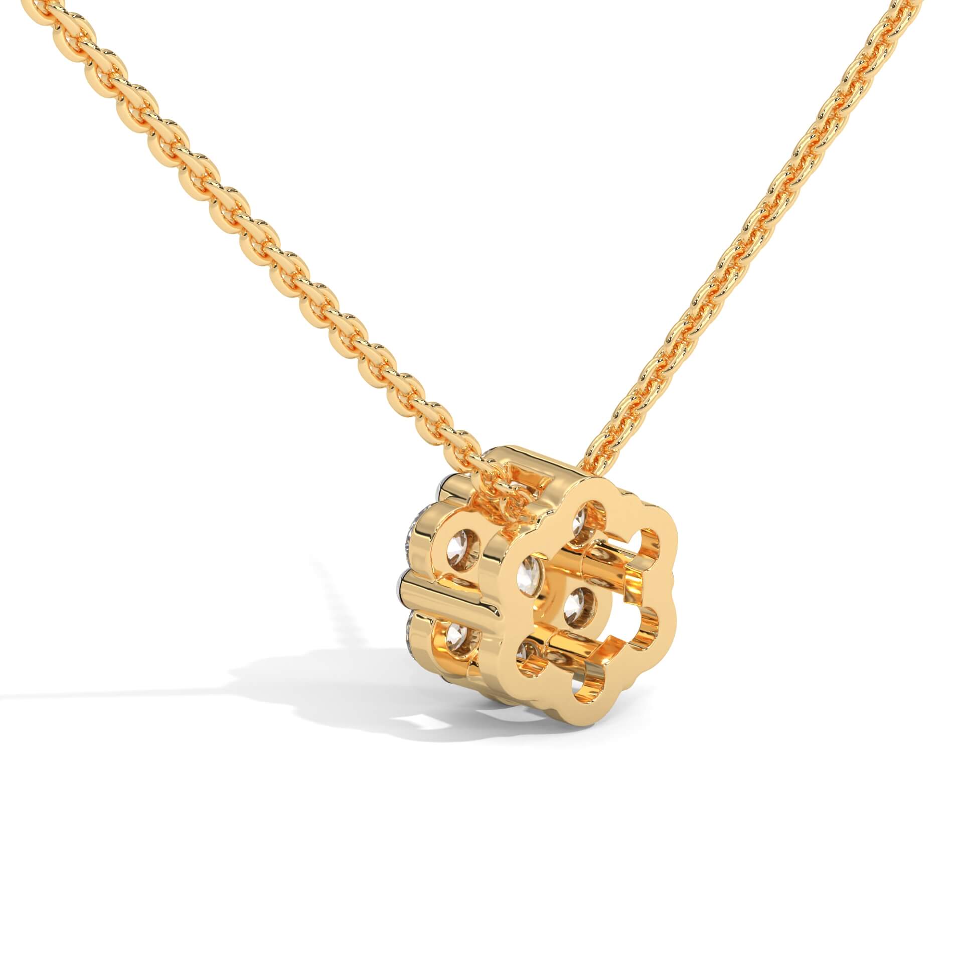 Mila Solitaire Silver Pendant with Chain | 22KT Gold Vermeil - Shinez By Baxi Jewellers