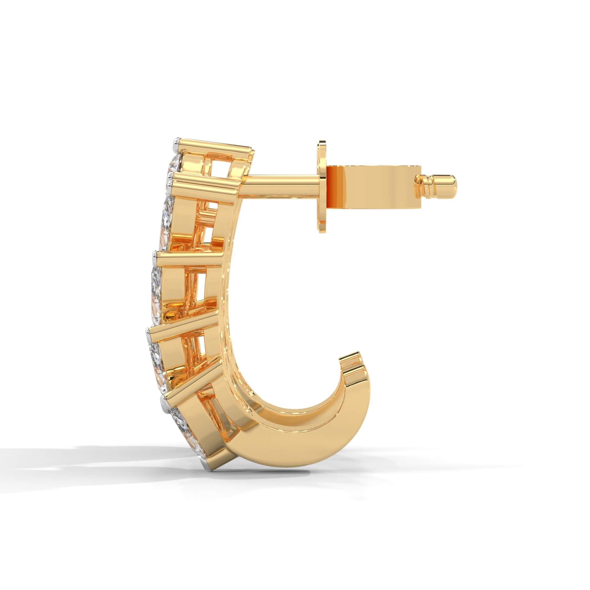 Nyumi Fancy Silver Hoop Earrings | 22KT Gold Vermeil - Shinez By Baxi Jewellers