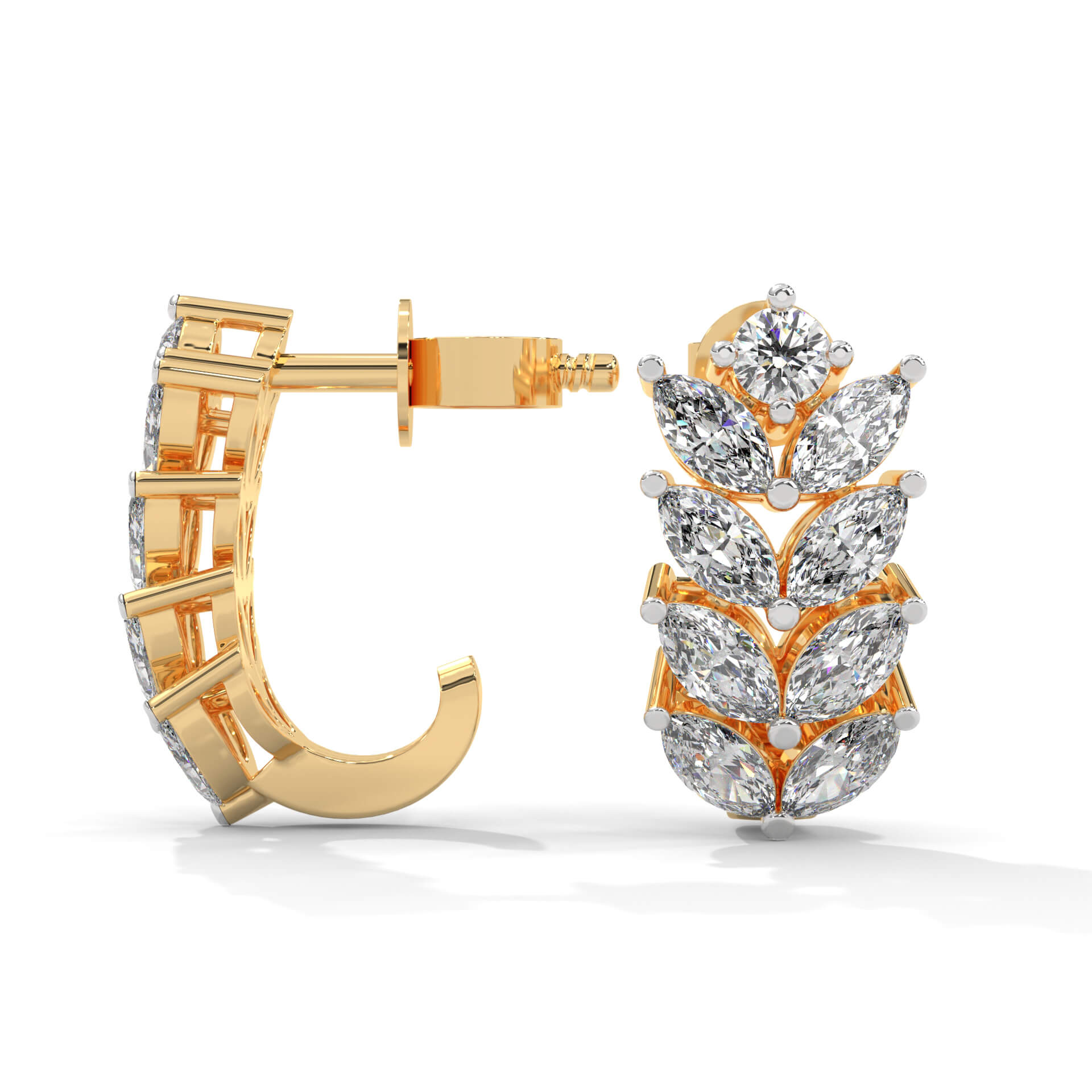 Nyumi Fancy Silver Hoop Earrings | 22KT Gold Vermeil - Shinez By Baxi Jewellers