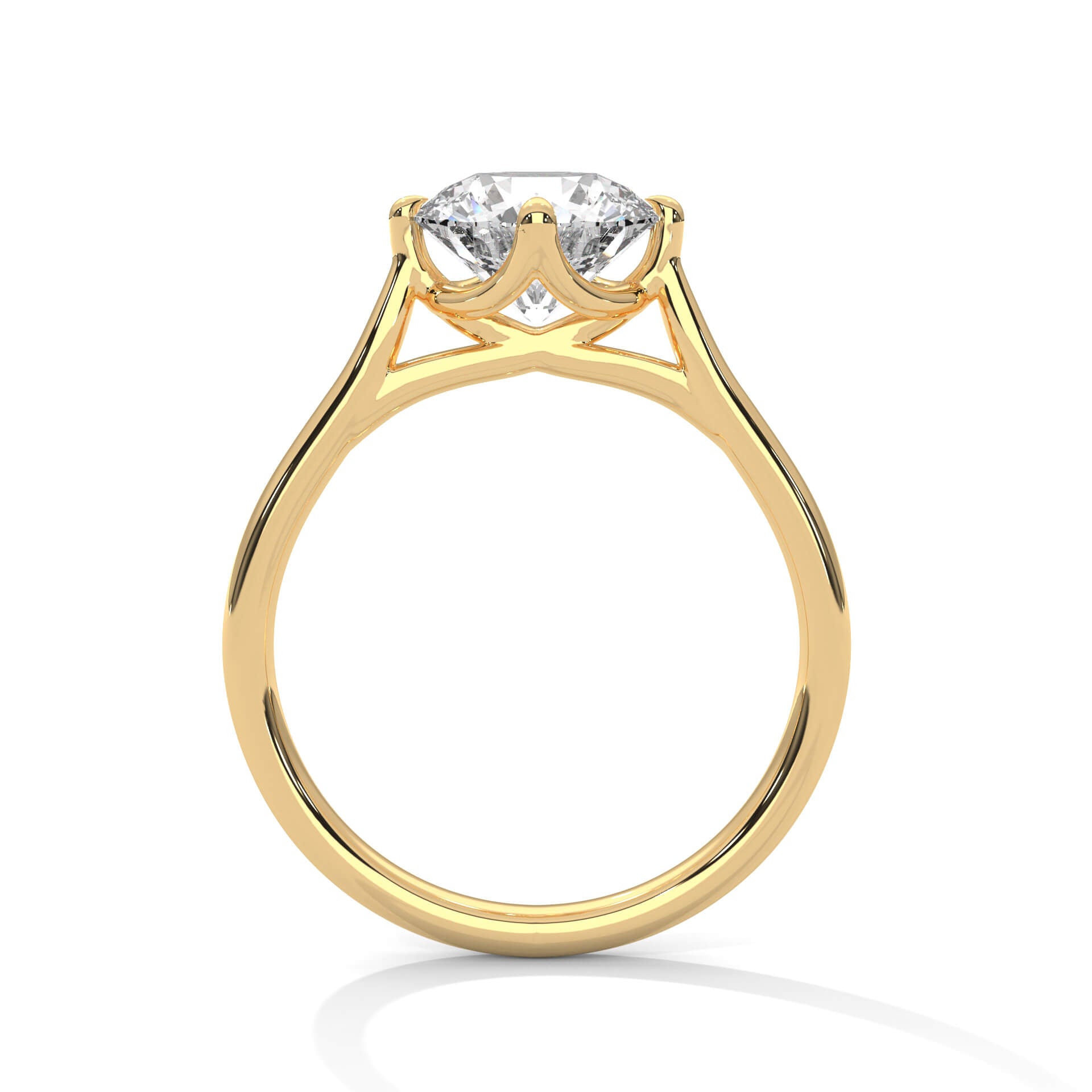 Kai 2 Carat Solitaire Silver Ring Yellow Gold - Shinez By Baxi Jewellers