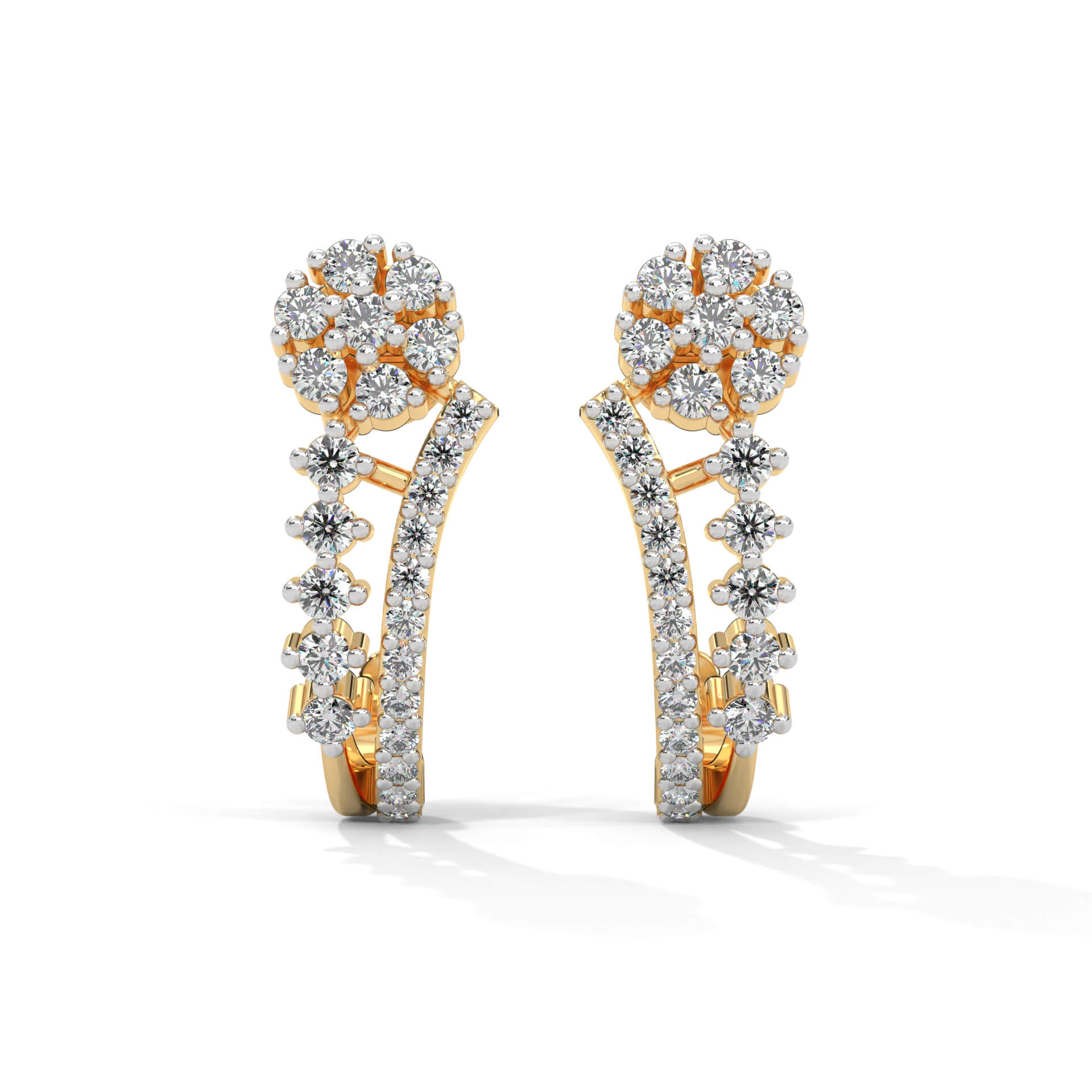 Ella Silver Hoop Earrings for Women - Shinez By Baxi Jewellers