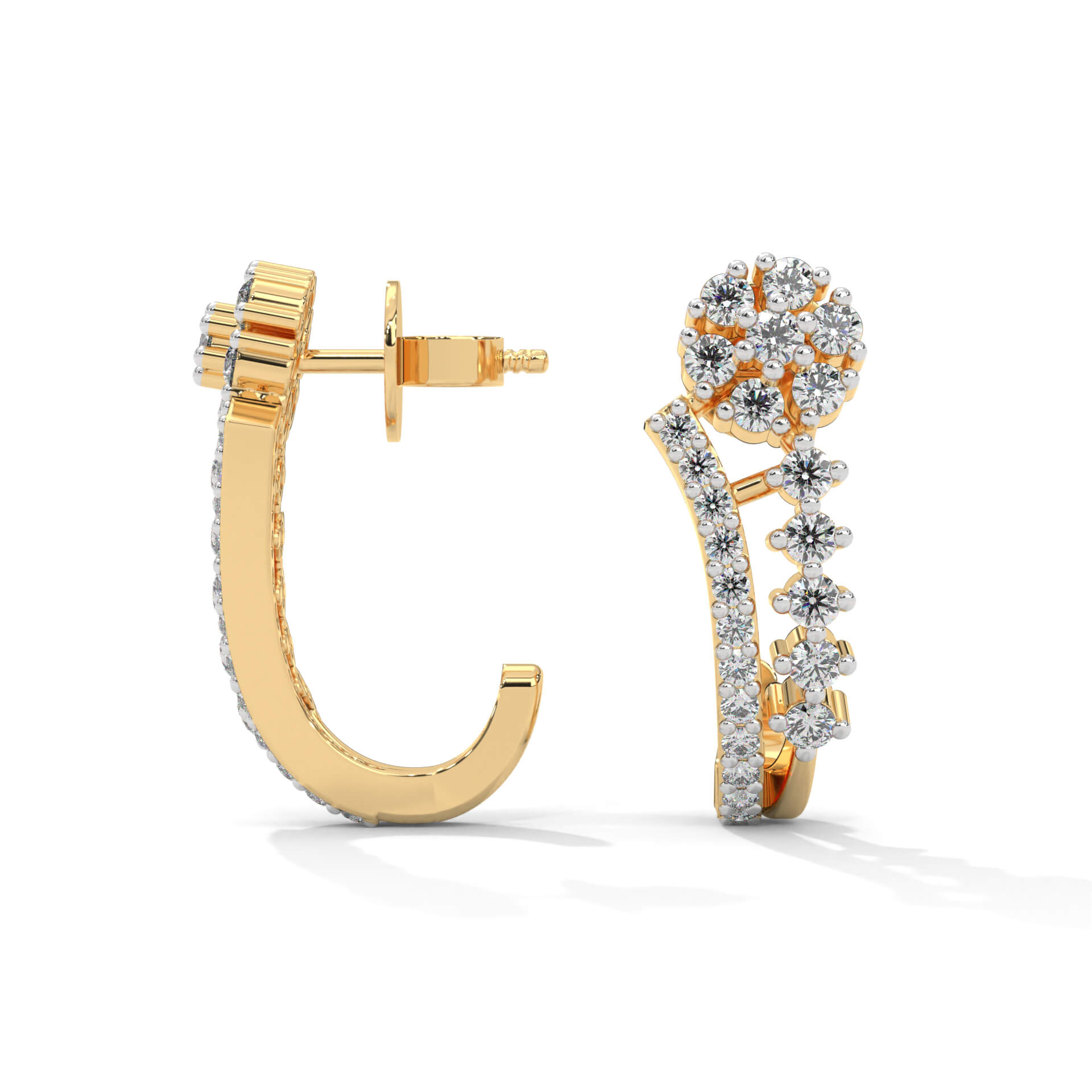 Ella Silver Hoop Earrings for Women - Shinez By Baxi Jewellers