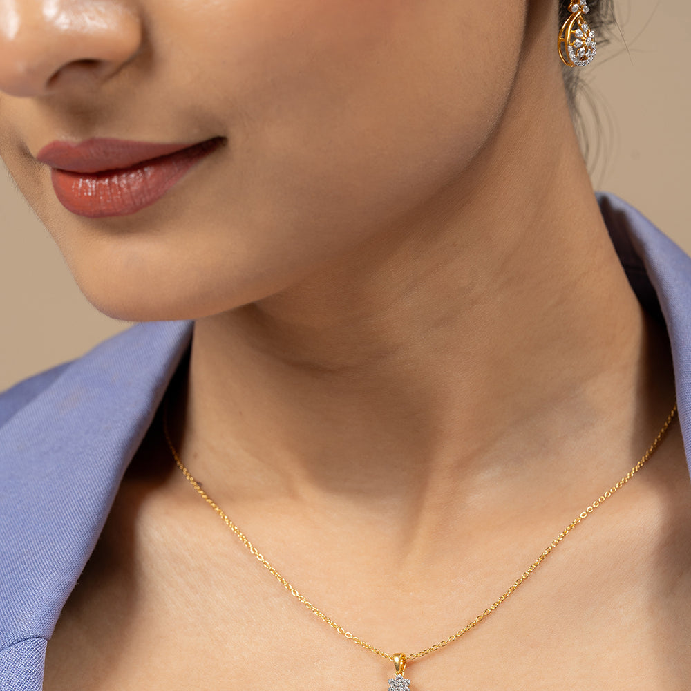 Livvy Silver Pendant with chain | 22KT Gold Vermeil - Shinez By Baxi Jewellers