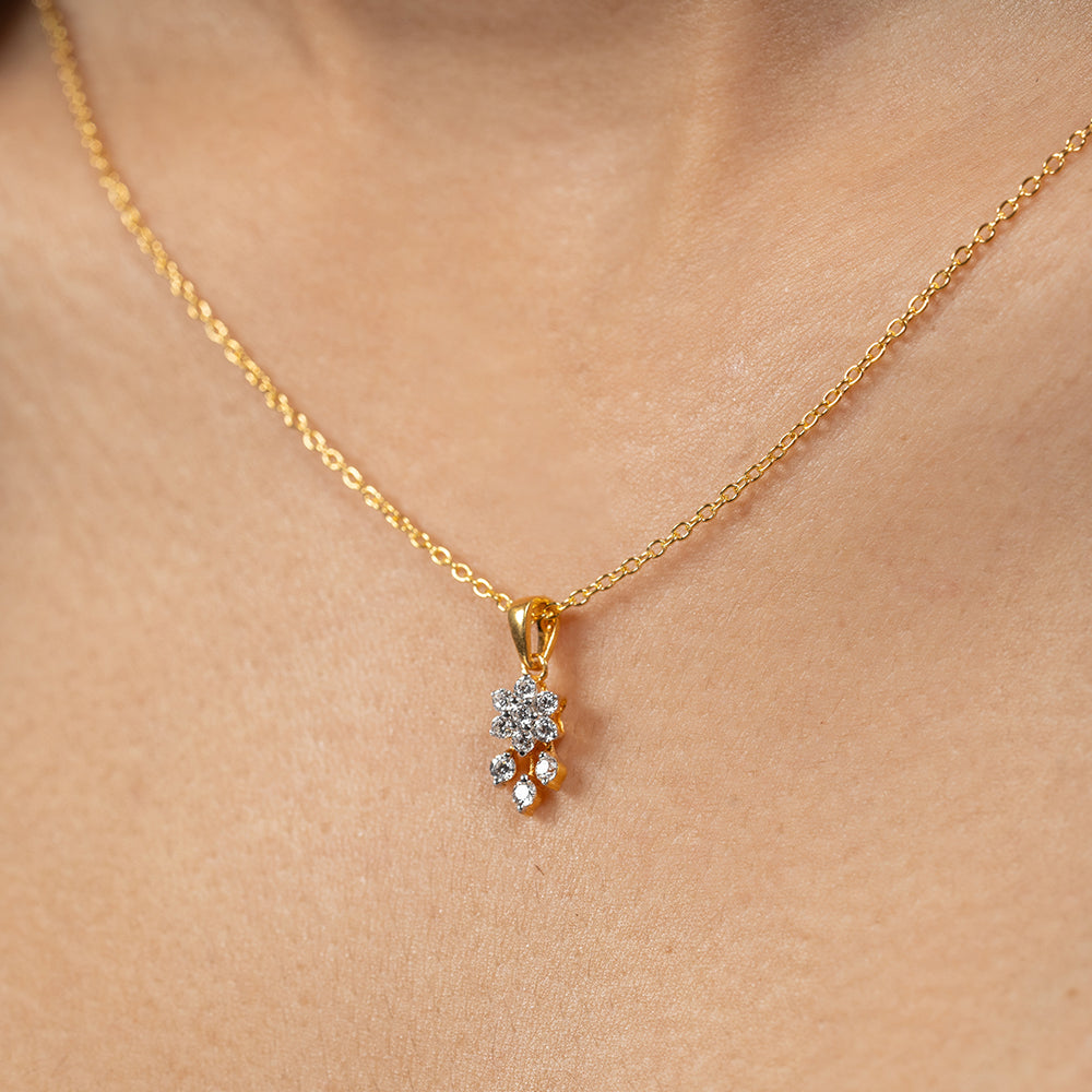 Livvy Silver Pendant with chain | 22KT Gold Vermeil - Shinez By Baxi Jewellers