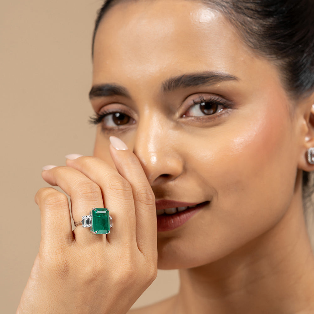 Zinu Silver Moissanite Adjustable Ring - Shinez By Baxi Jewellers