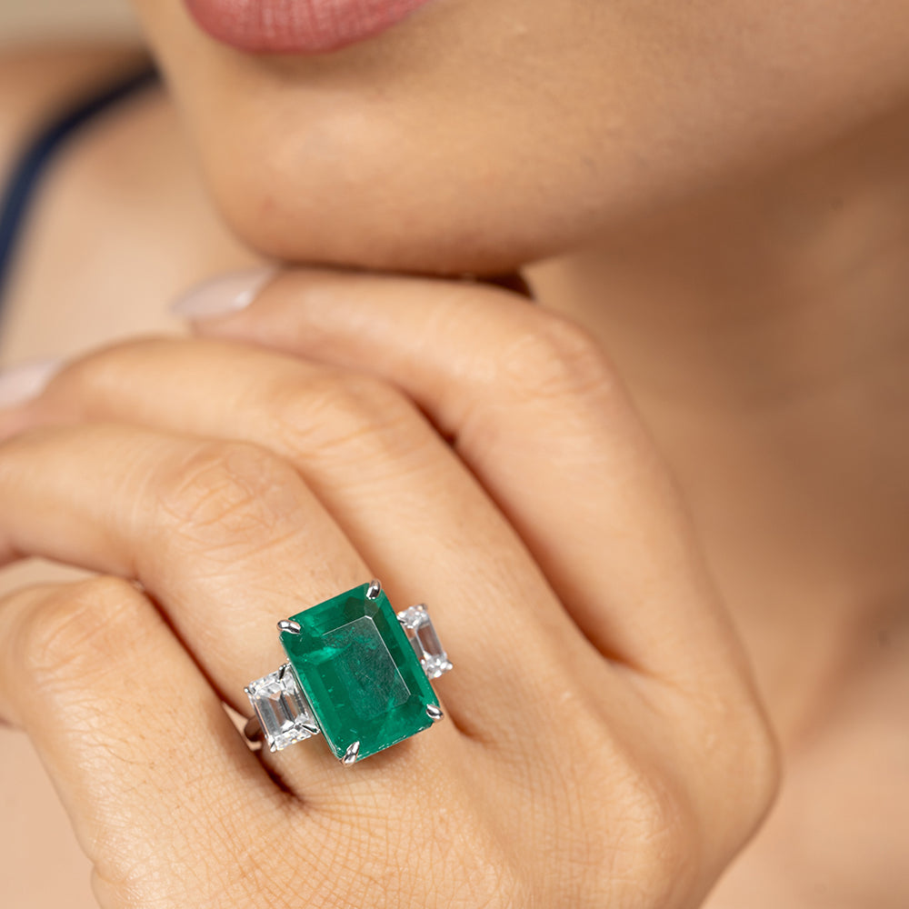 Zinu Silver Moissanite Adjustable Ring - Shinez By Baxi Jewellers