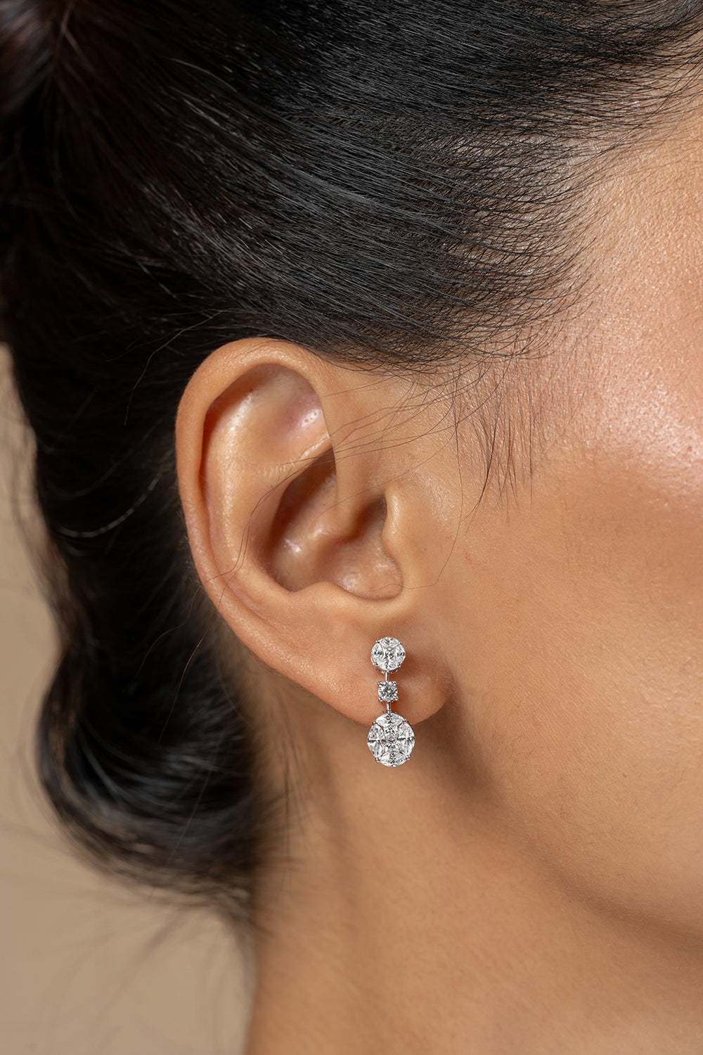 Orin Silver Drop Earrings | White Gold - Shinez By Baxi Jewellers