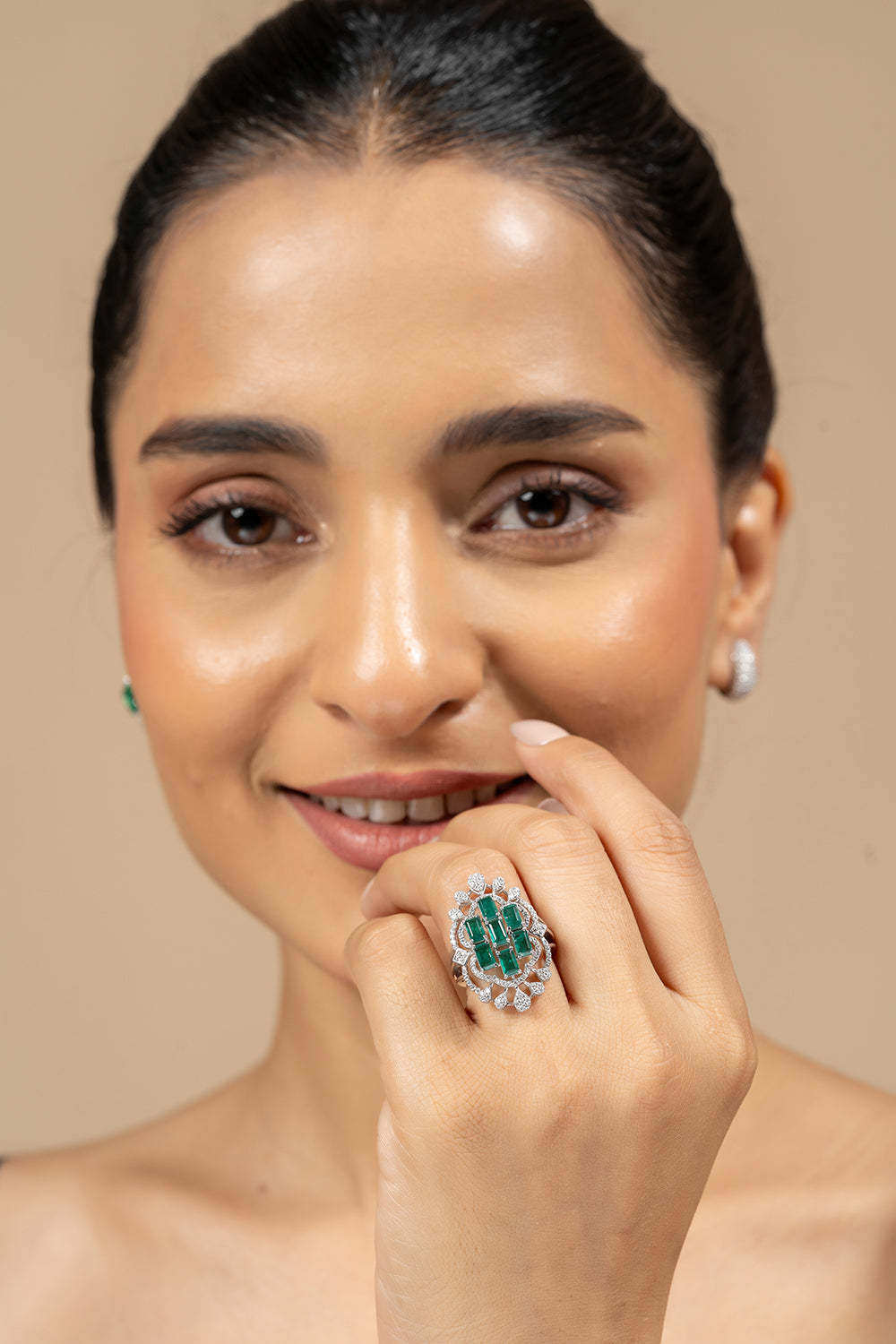 Mishka Silver Moissanite Adjustable Ring - Shinez By Baxi Jewellers