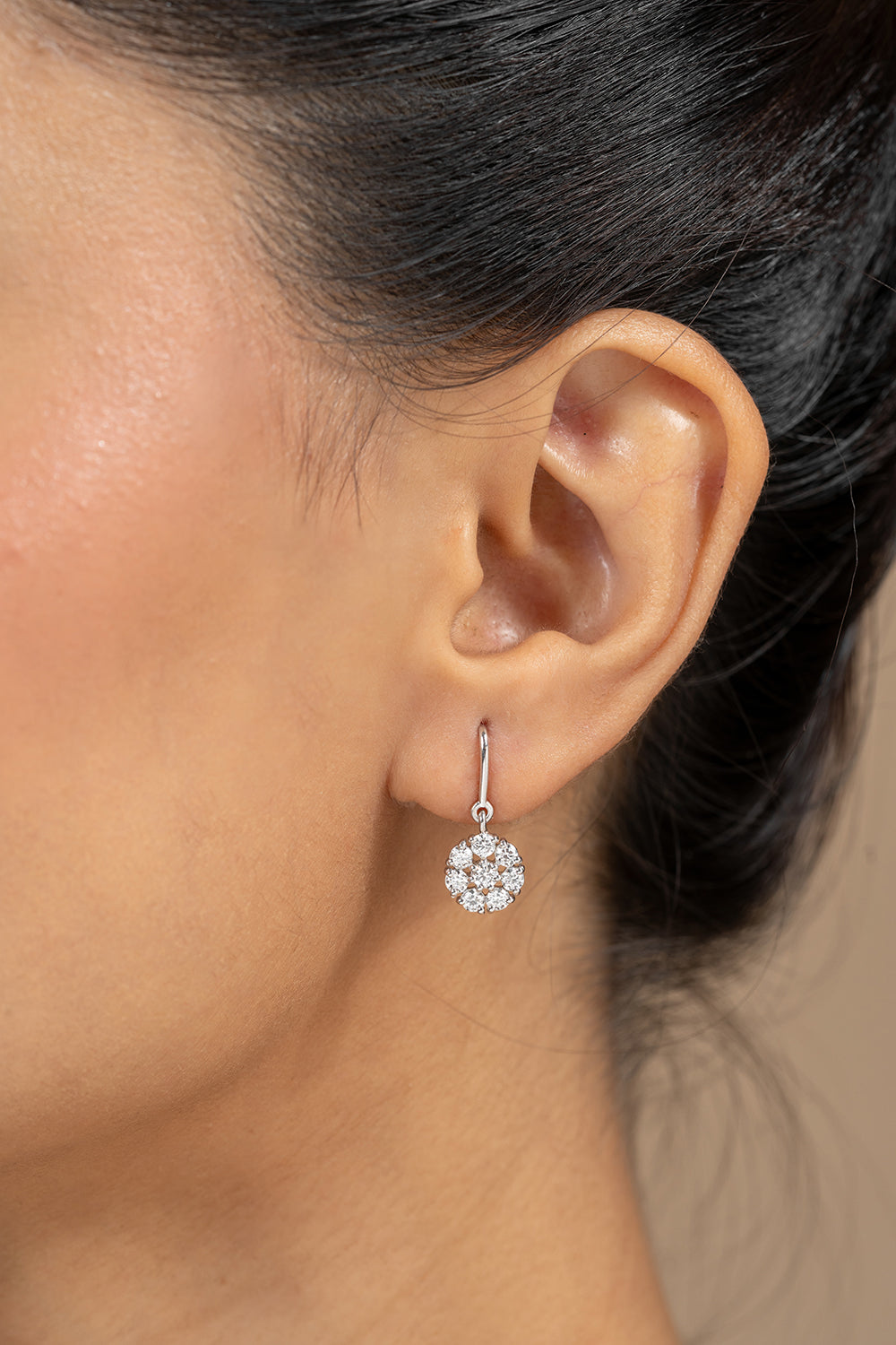Meila Silver Drop Earrings | White Gold - Shinez By Baxi Jewellers