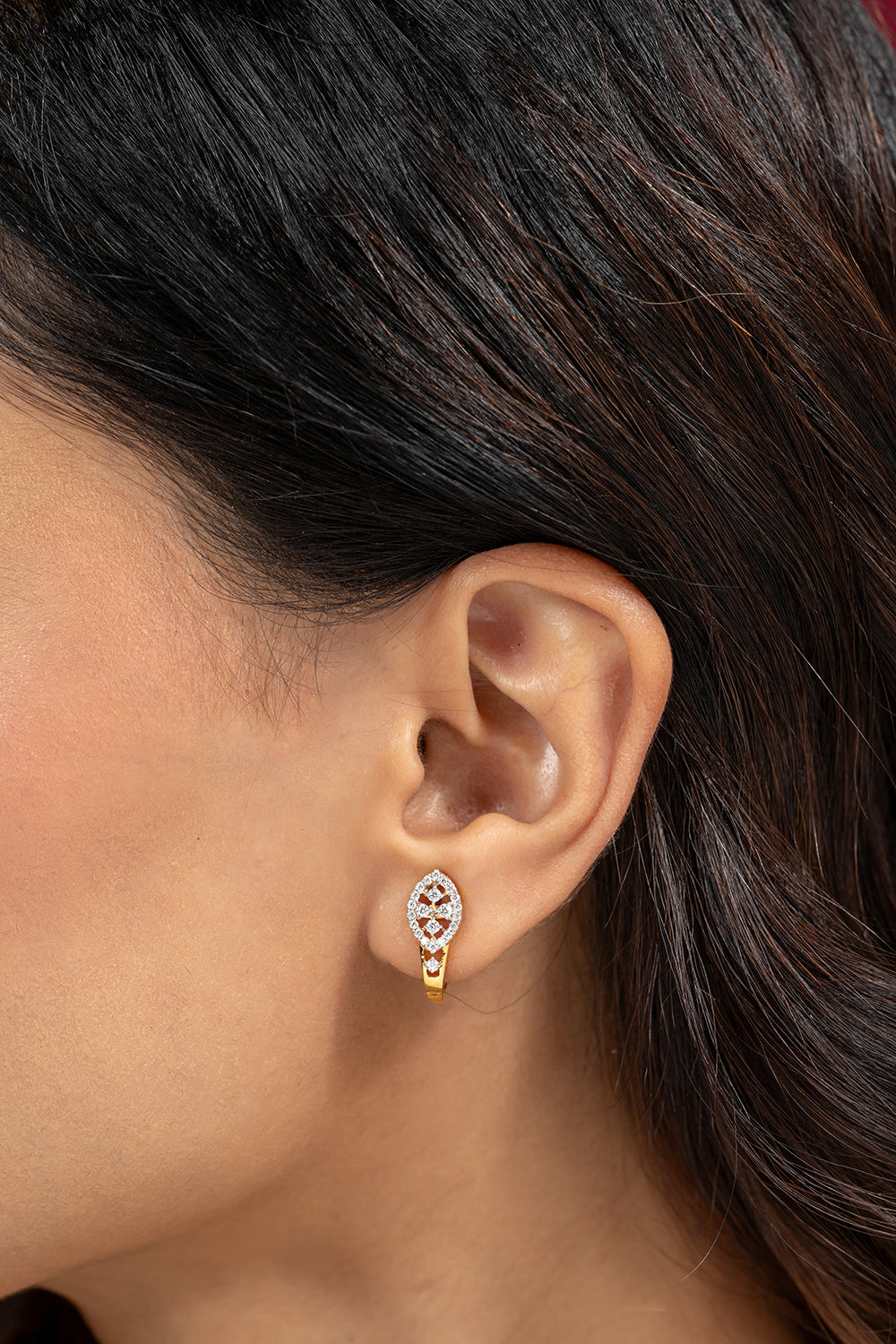 Kiraz Silver Moissanite Hoop Earrings | 22KT Gold Vermeil - Shinez By Baxi Jewellers