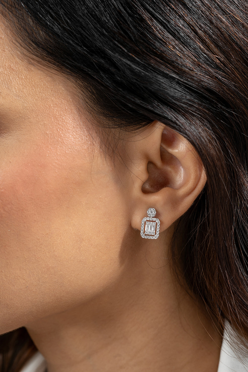 Grette Silver Drop Earrings | White Gold - Shinez By Baxi Jewellers