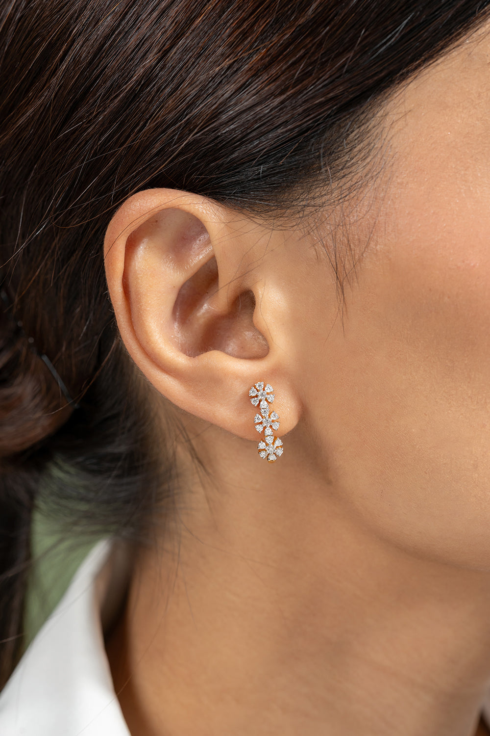 Ayla Silver Moissanite Earrings for Women | 22KT Gold Vermeil - Shinez By Baxi Jewellers