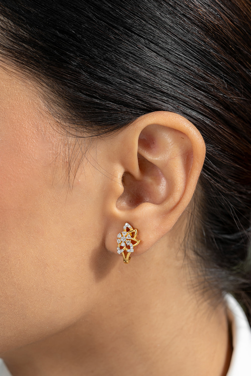 Selona Silver Moissanite Earrings for Women | 22KT Gold Vermeil - Shinez By Baxi Jewellers