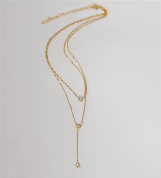 Dainty Multi Layered Necklace Chain | 18kt Gold Coated - Shinez By Baxi Jewellers