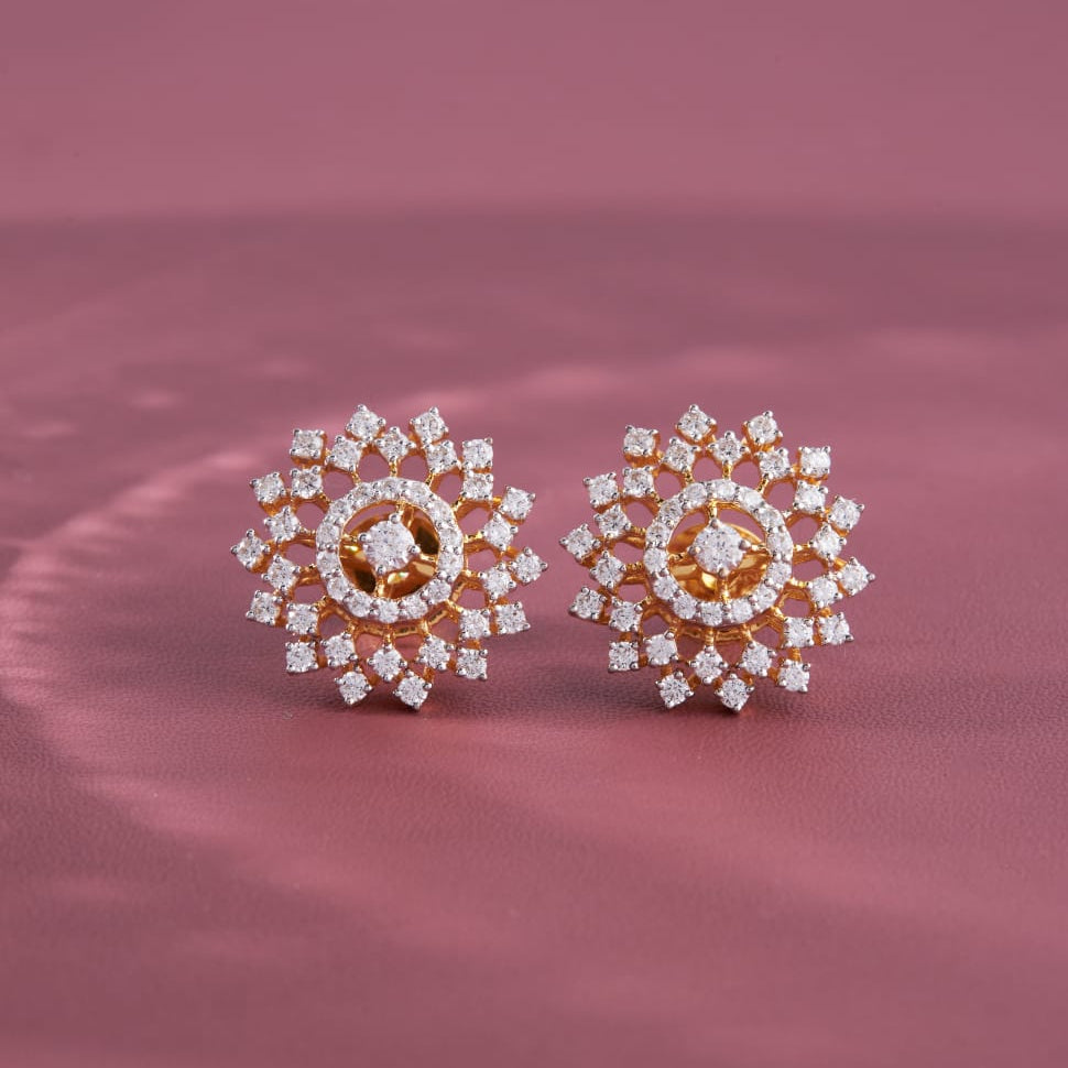Audrey Silver Stud Earrings | 22KT Gold Vermeil - Shinez By Baxi Jewellers