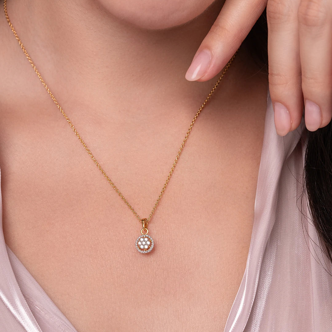 Aliza Silver Pendant with chain | 22KT Gold Vermeil - Shinez By Baxi Jewellers