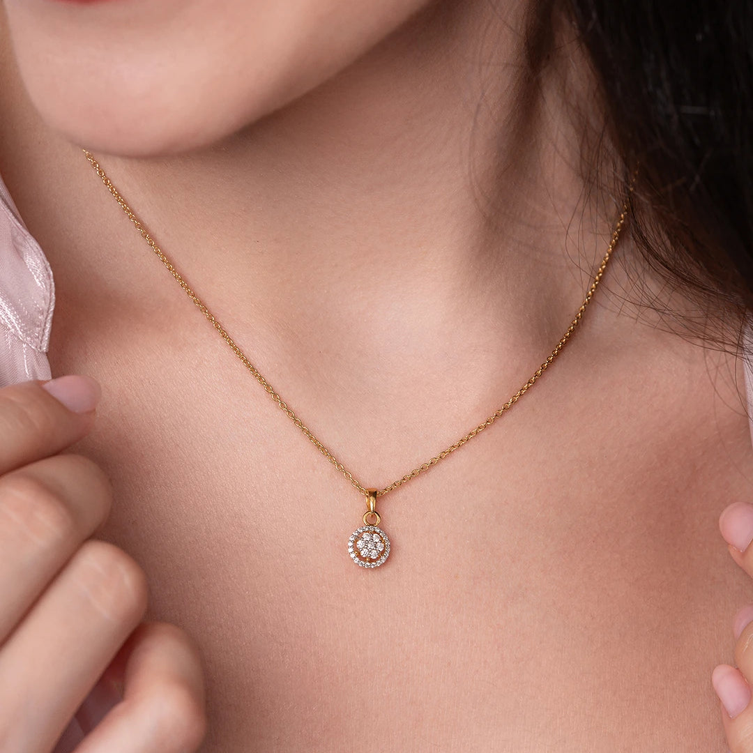 Aliza Silver Pendant with chain | 22KT Gold Vermeil - Shinez By Baxi Jewellers