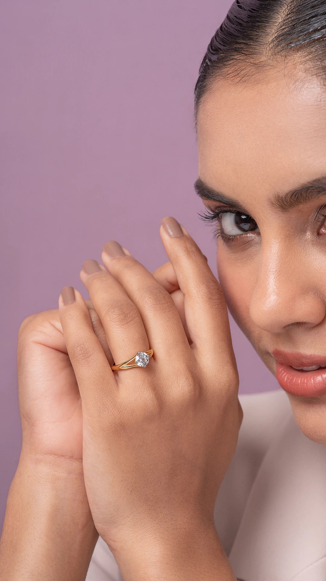 Clarla Solitaire Silver Adjustable Ring | 22KT Gold Vermeil - Shinez By Baxi Jewellers