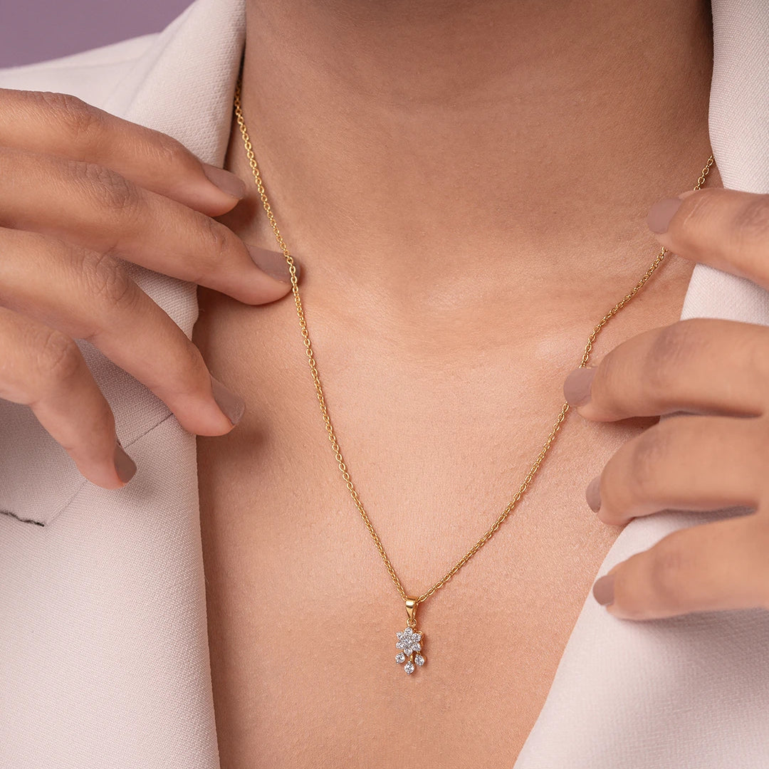 Livvy Silver Pendant with chain | 22KT Gold Vermeil - Shinez By Baxi Jewellers