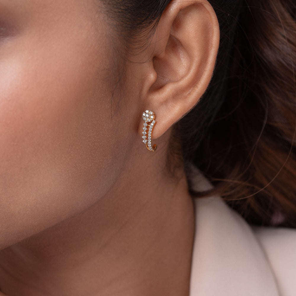 Ella Silver Hoop Earrings | 22KT Gold Vermeil - Shinez By Baxi Jewellers