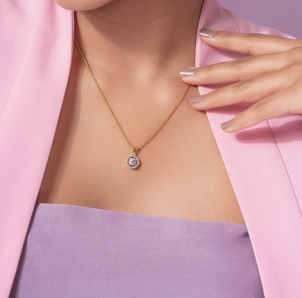 Lasa Silver Pendant with chain | 22KT Gold Vermeil - Shinez By Baxi Jewellers