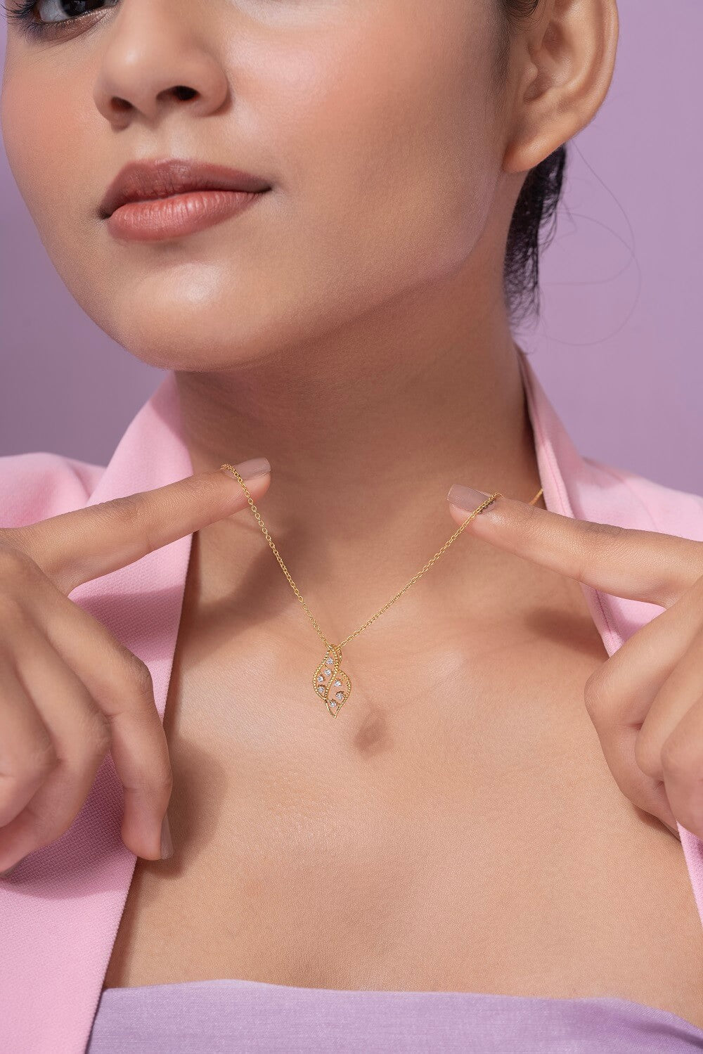 Rica Silver Pendant with Chain | 22KT Gold Vermeil - Shinez By Baxi Jewellers