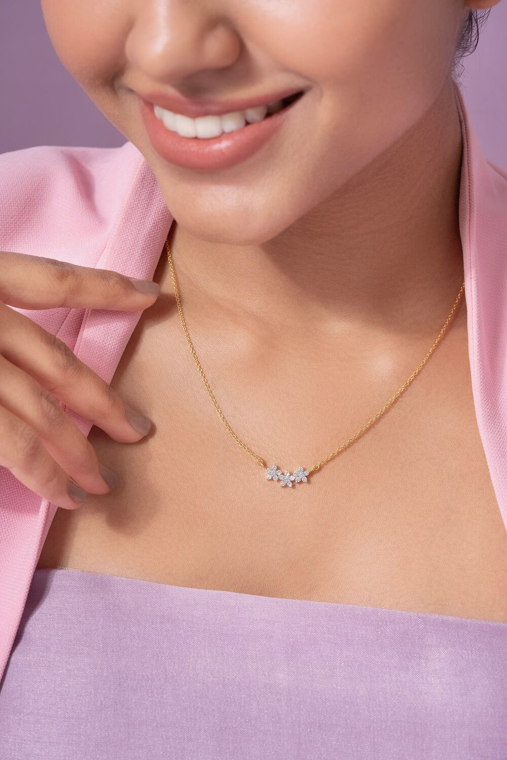 Afja Silver Pendant with chain | 22KT Gold Vermeil - Shinez By Baxi Jewellers