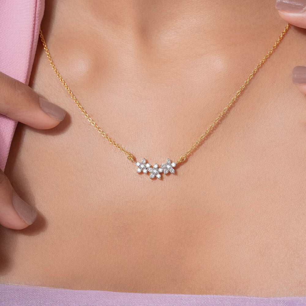 Afja Silver Pendant with chain | 22KT Gold Vermeil - Shinez By Baxi Jewellers