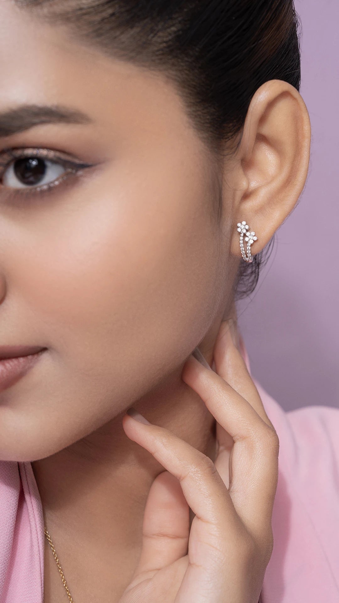 Favia Silver Hoop Earrings for Women White Gold - Shinez By Baxi Jewellers