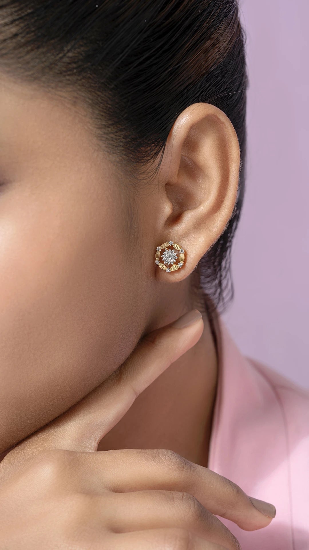 Starbust Silver Earrings for Women | 22KT Gold Vermeil - Shinez By Baxi Jewellers