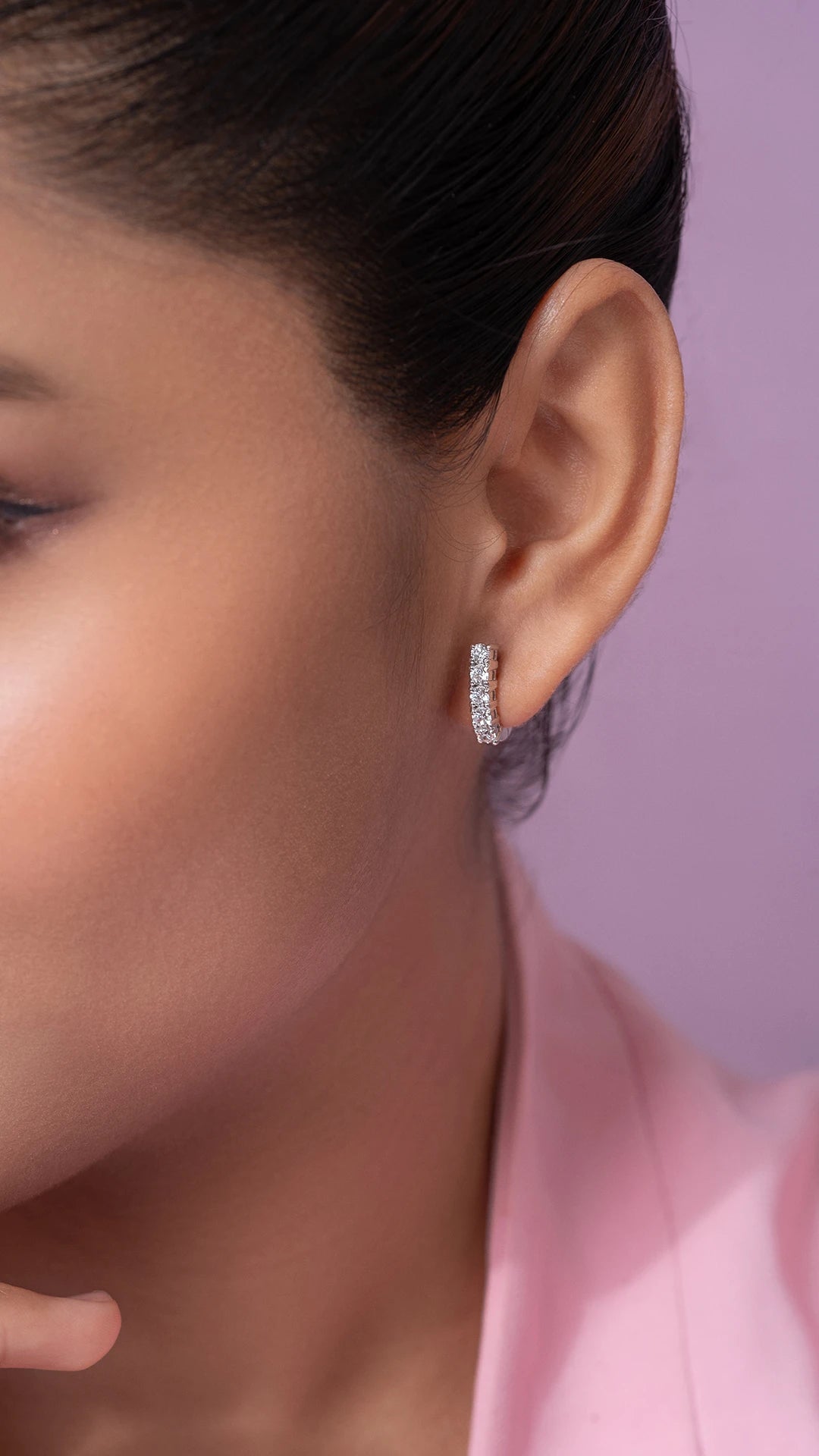 Heera Silver Hoop Earrings for Women White Gold - Shinez By Baxi Jewellers