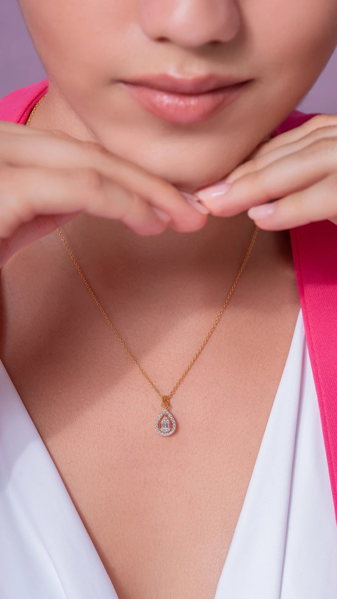 Jisha Silver Pendant with chain | 22KT Gold Vermeil - Shinez By Baxi Jewellers