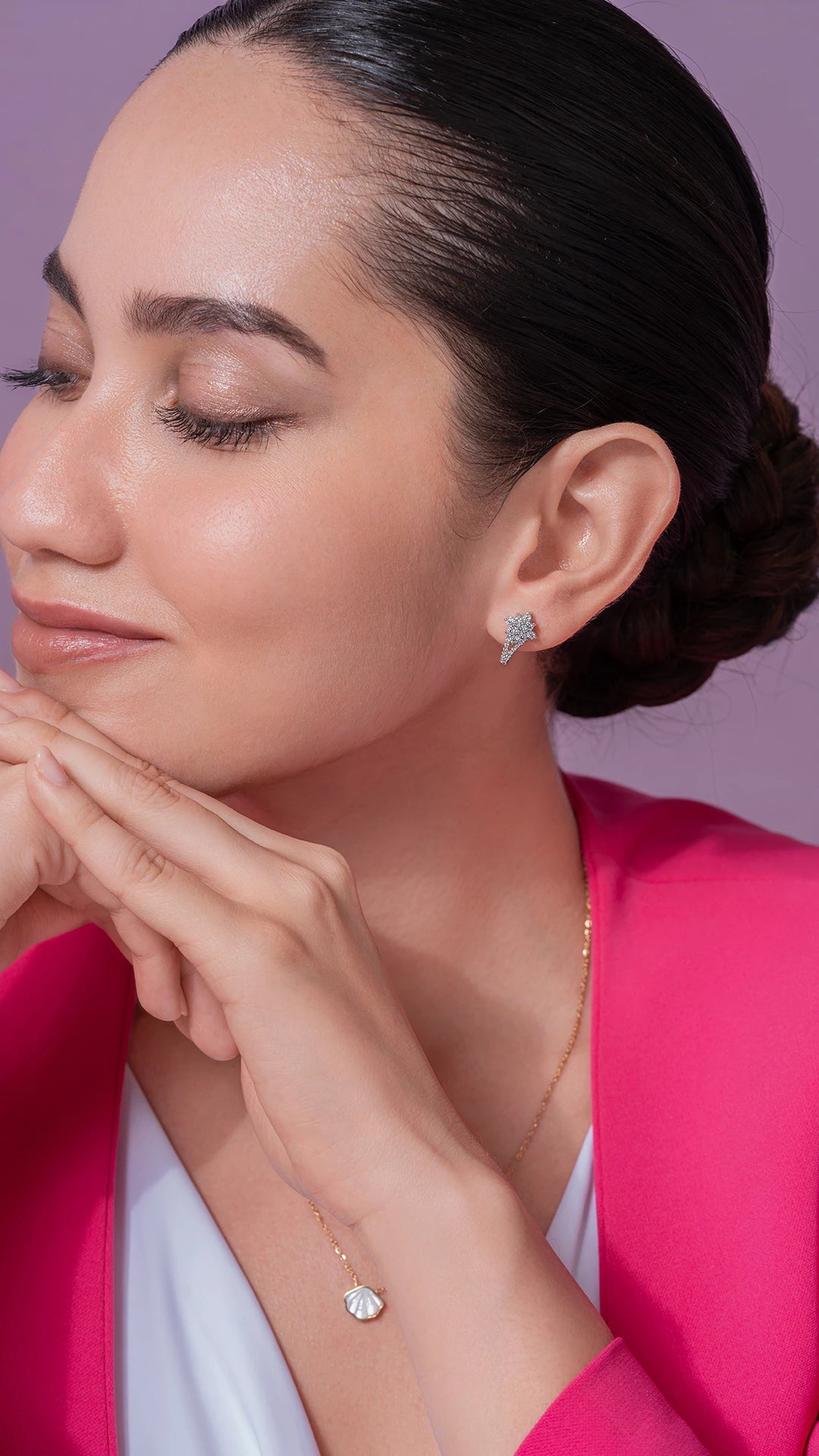 Roman Silver Hoop Earrings for Women White Gold - Shinez By Baxi Jewellers