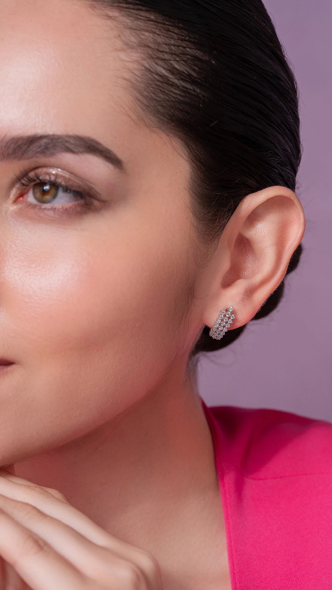 Meera Silver Hoop Earrings for Women White Gold - Shinez By Baxi Jewellers