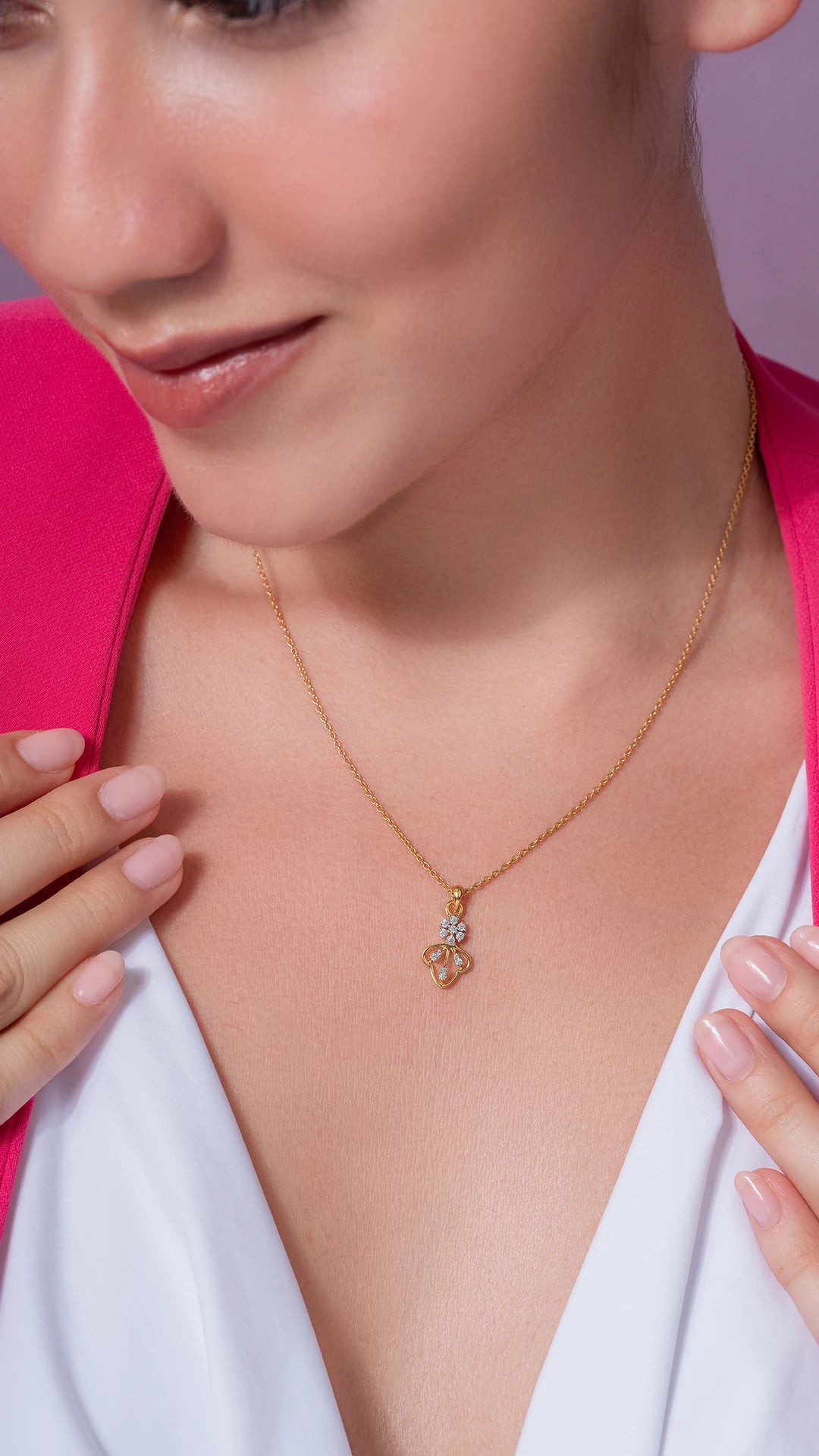 Trisha Silver Pendant with Chain | 22KT Gold Vermeil - Shinez By Baxi Jewellers