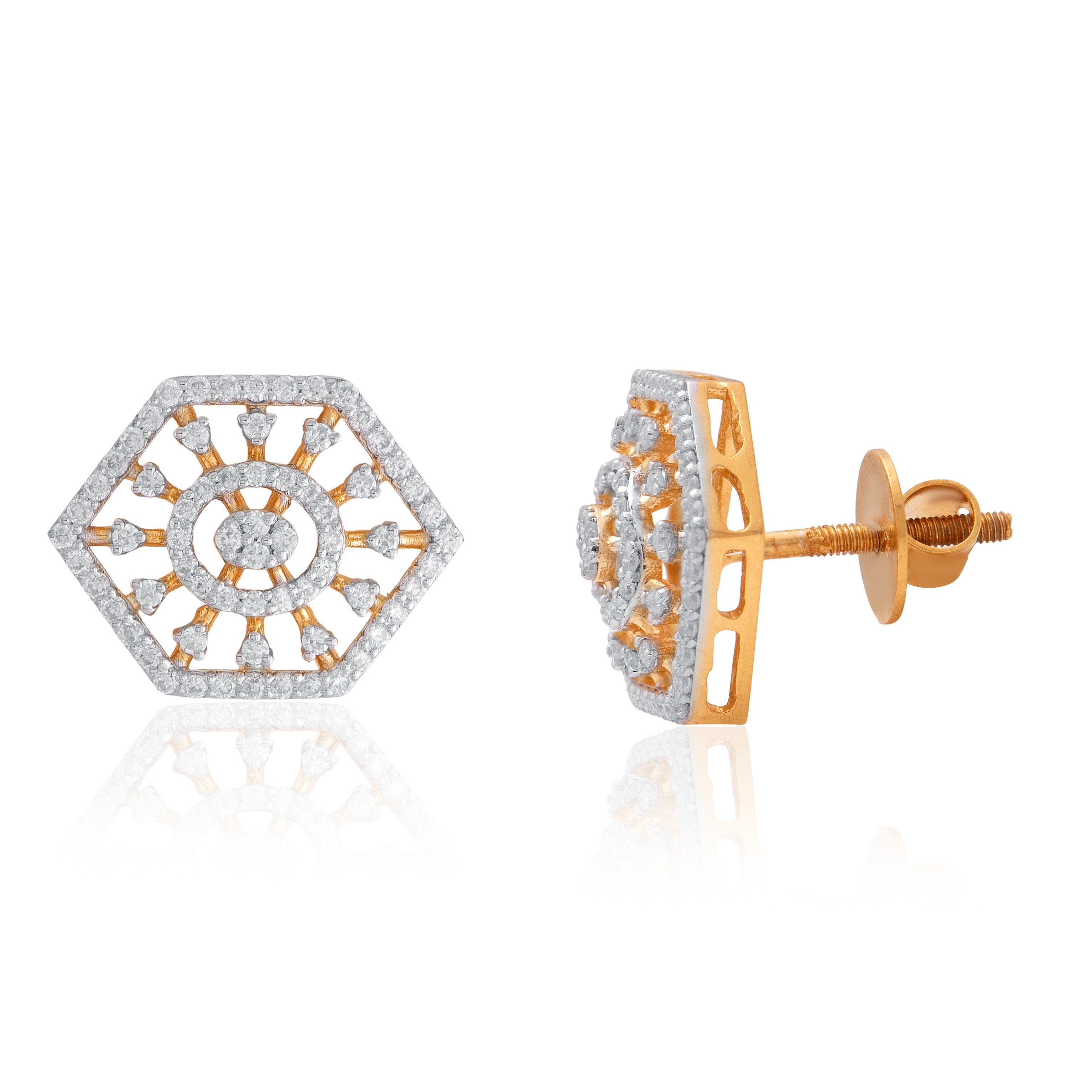 Deco Moissanite Pendant and Earrings Set - Shinez By Baxi Jewellers