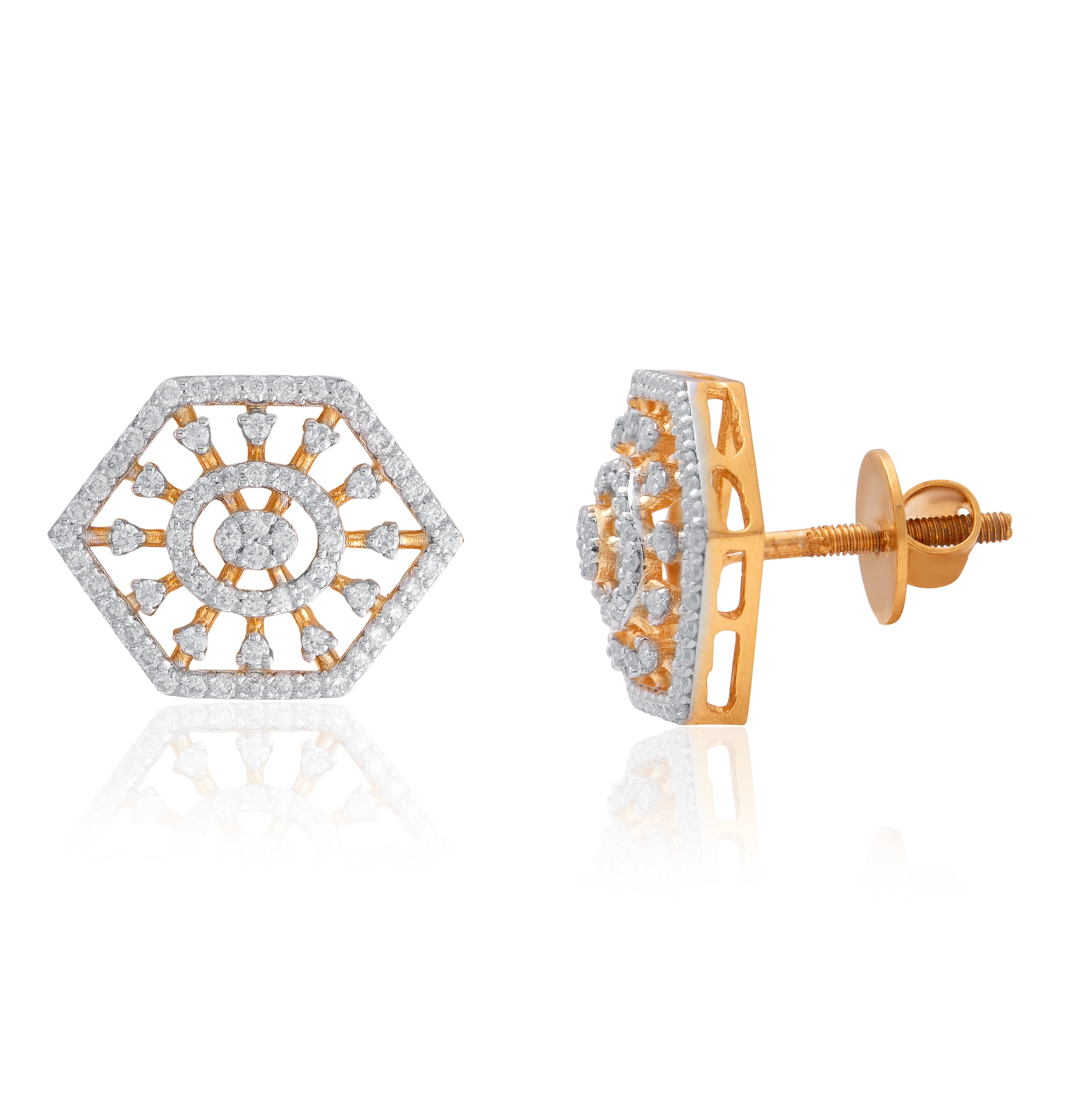 Deco Moissanite Pendant and Earrings Set - Shinez By Baxi Jewellers