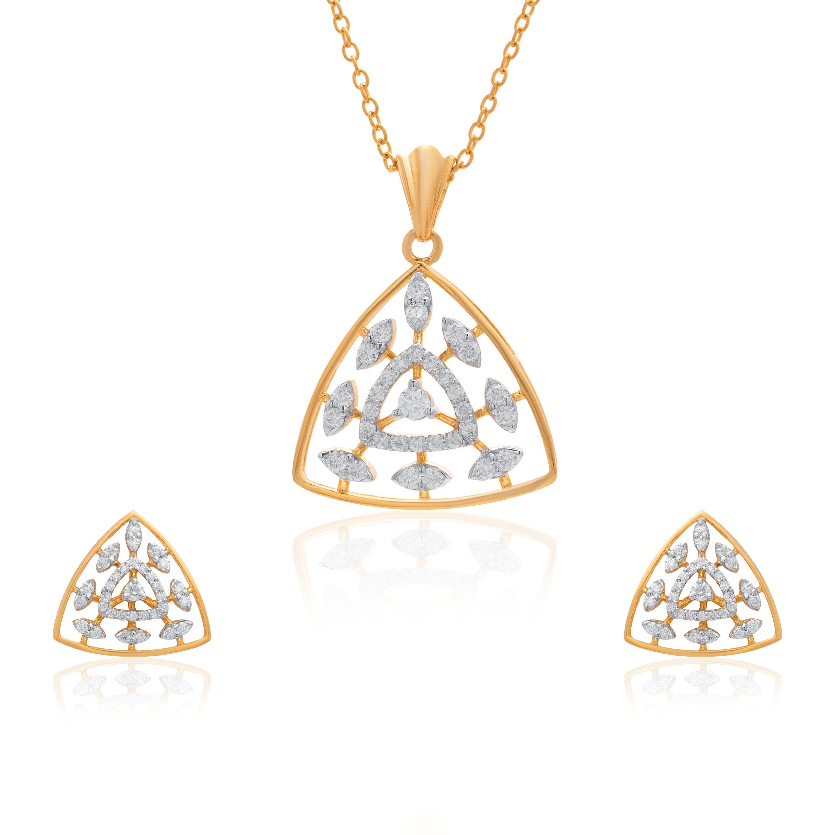 Prism Moissanite Pendant and Earrings Set - Shinez By Baxi Jewellers